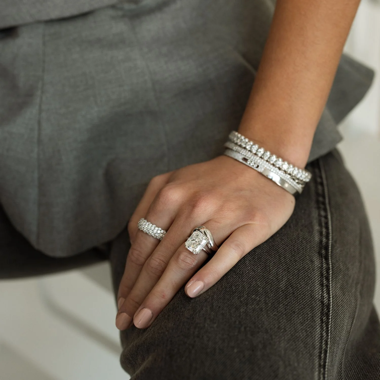 Move Noa Semi Pave Diamond Bangle - Image 2