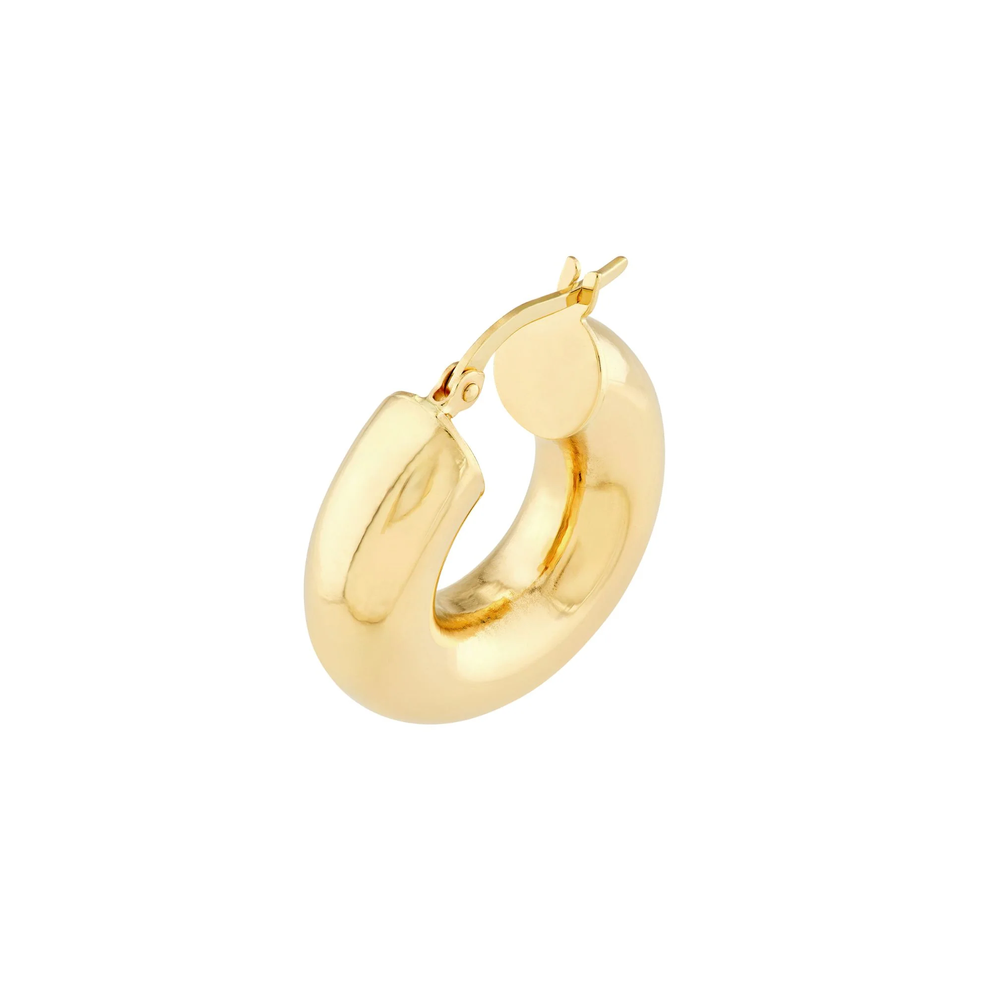 10mm Chunky Tube Hoop Earrings - Image 3