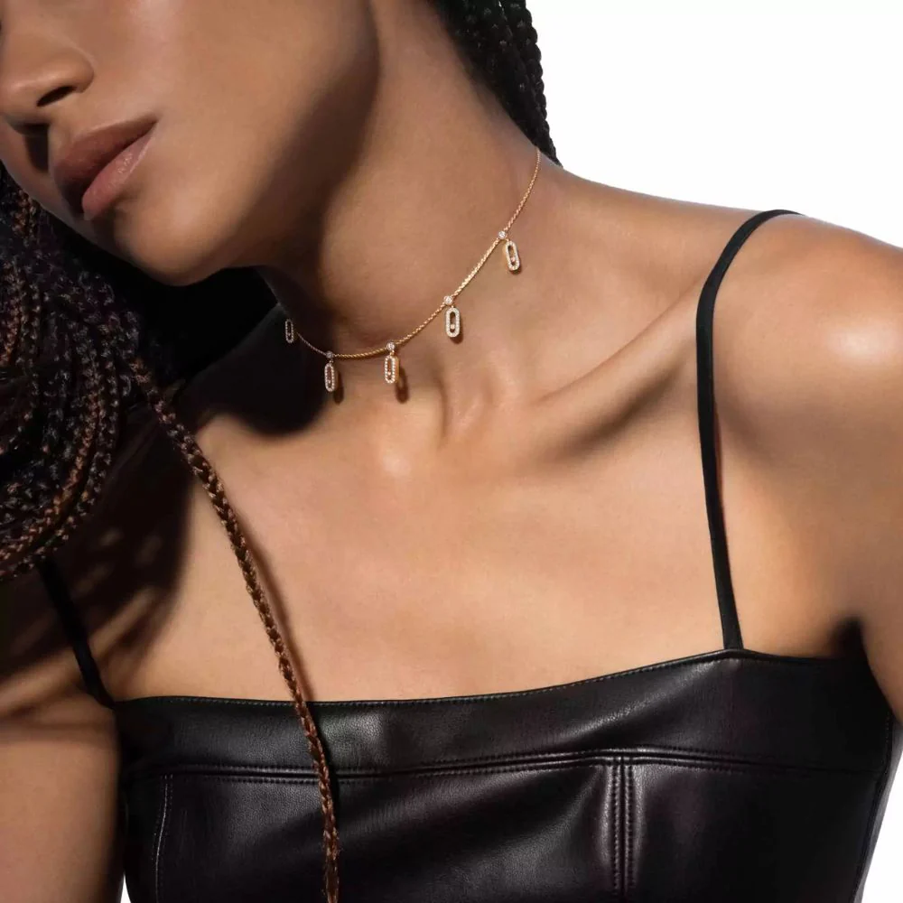 Move Uno Pave Drop Pendant Choker - Image 2