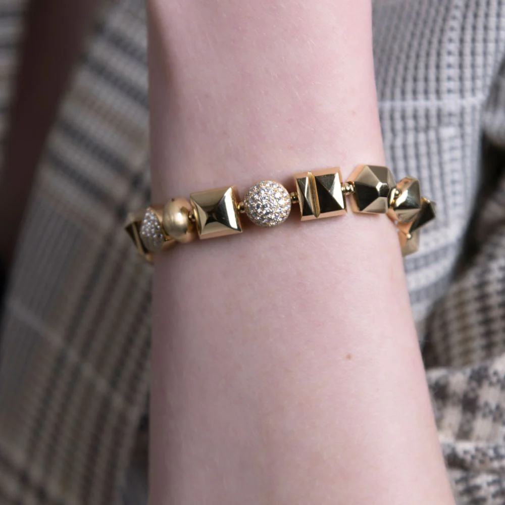 Peruffo 18k Yellow Gold Candy Full Moon Bangle - Image 2