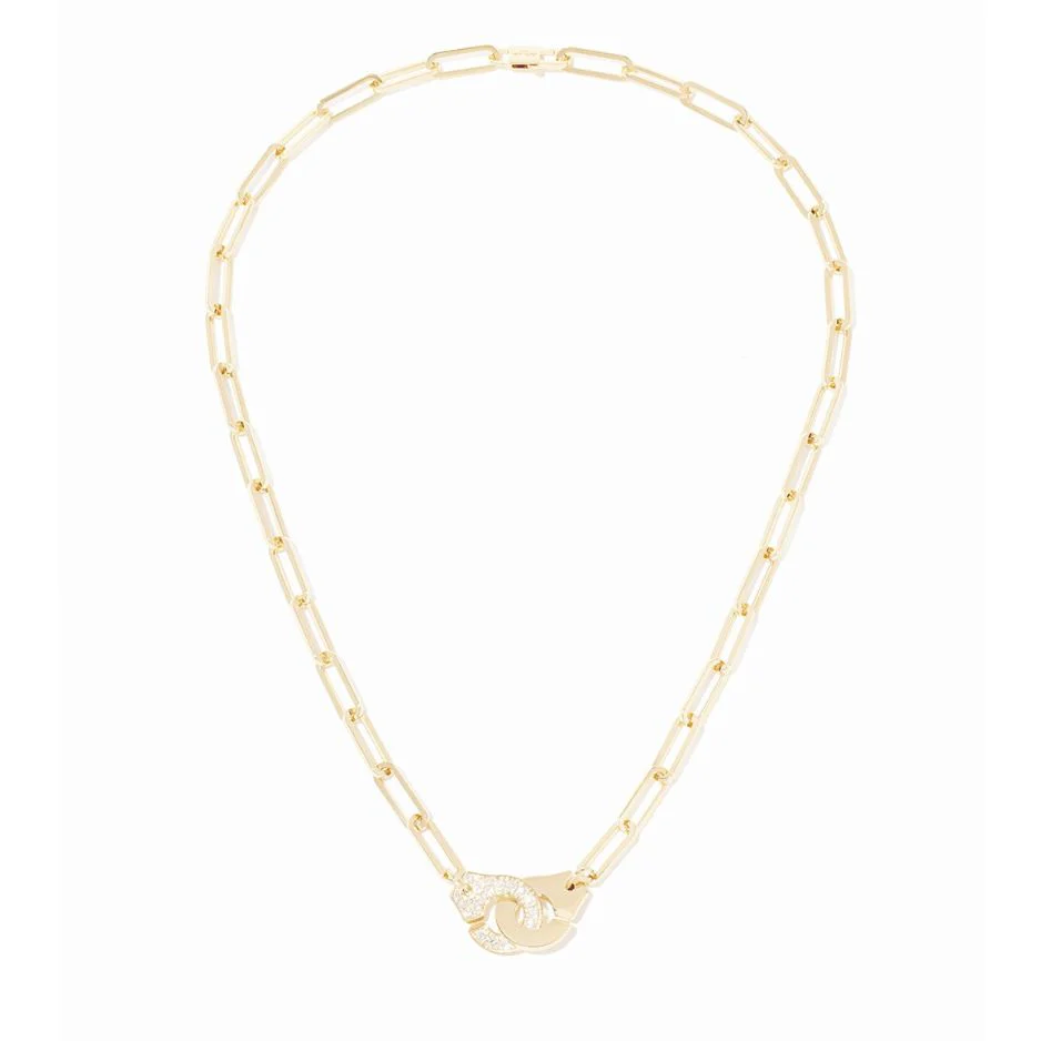 Pavé Diamond Large Menottes Necklace - Image 4