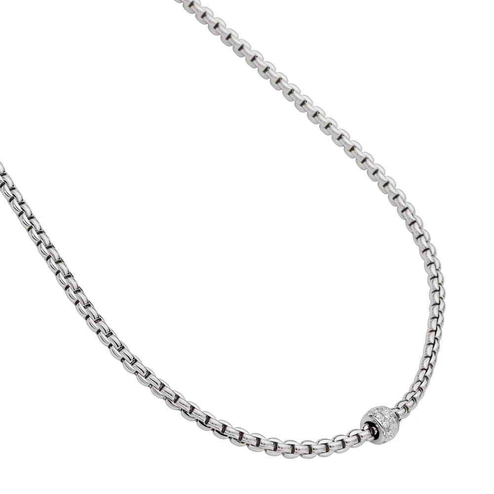 Eka Necklace with Pave Diamond Rondelle - Image 3