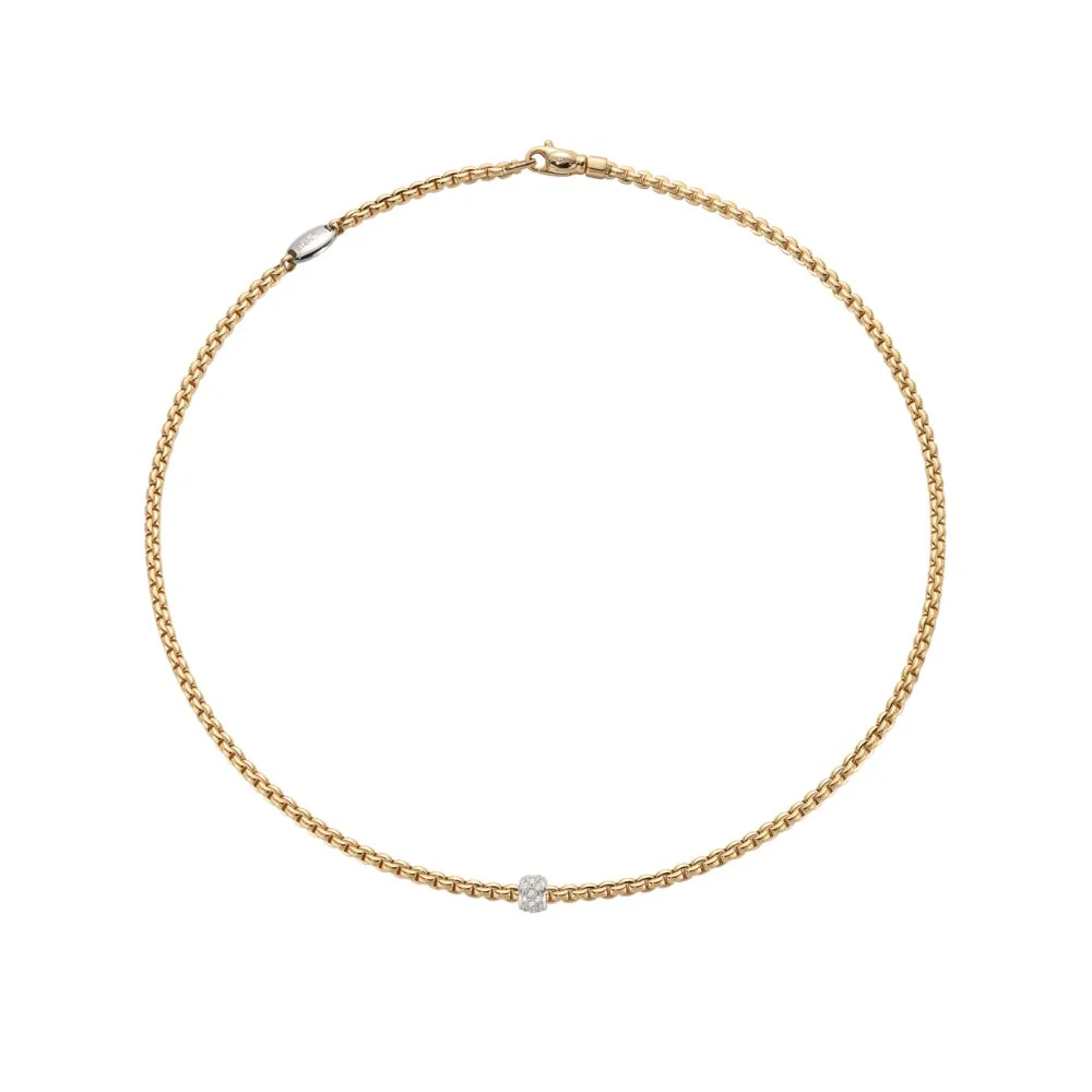 Eka Necklace with Pave Diamond Rondelle - Image 4