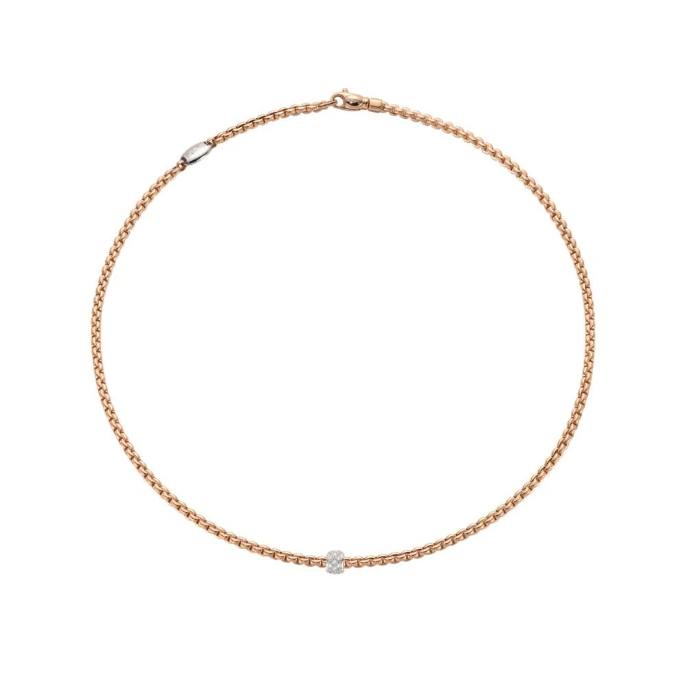 Eka Necklace with Pave Diamond Rondelle - Image 5