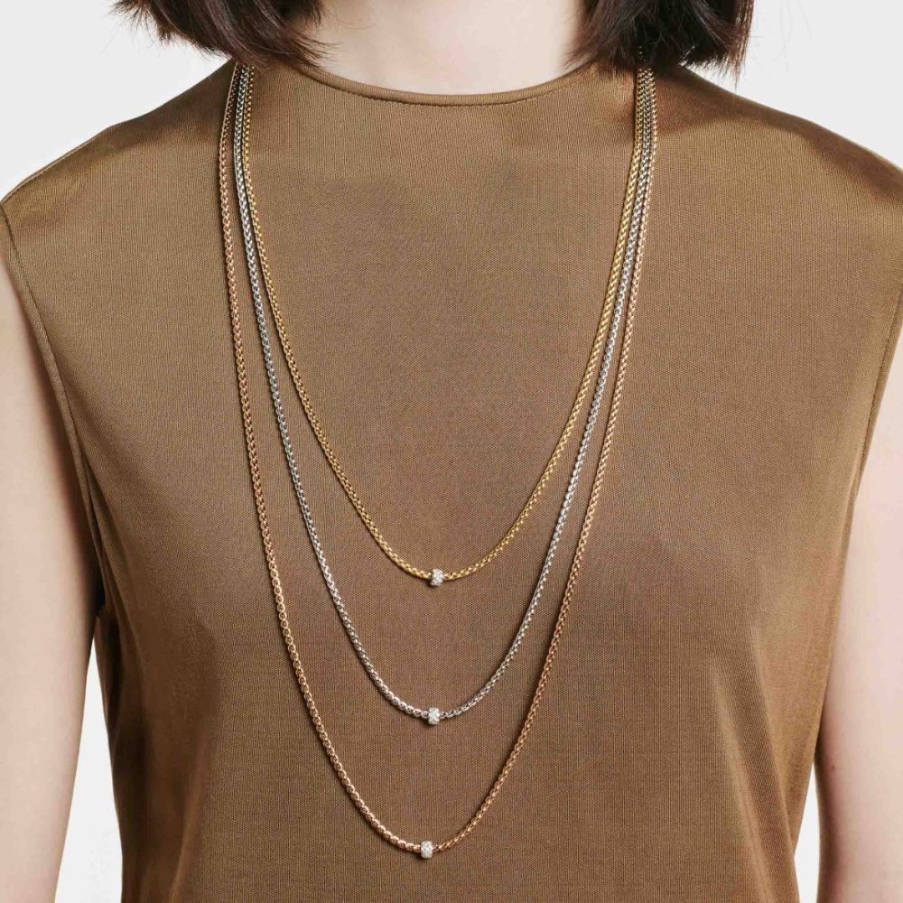 Eka Necklace with Pave Diamond Rondelle - Image 6