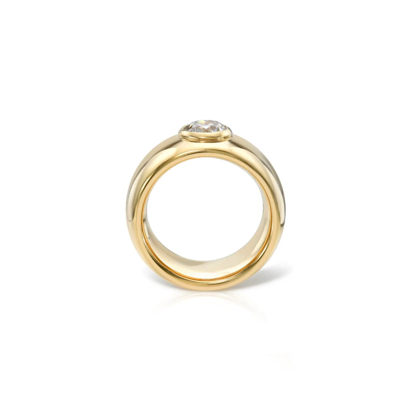 Adrina Wide Dome Bezel-Set Diamond Ring - Image 4