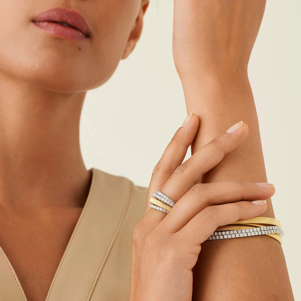 Masai Collection Coil Ring with Pavé Diamonds - Image 2