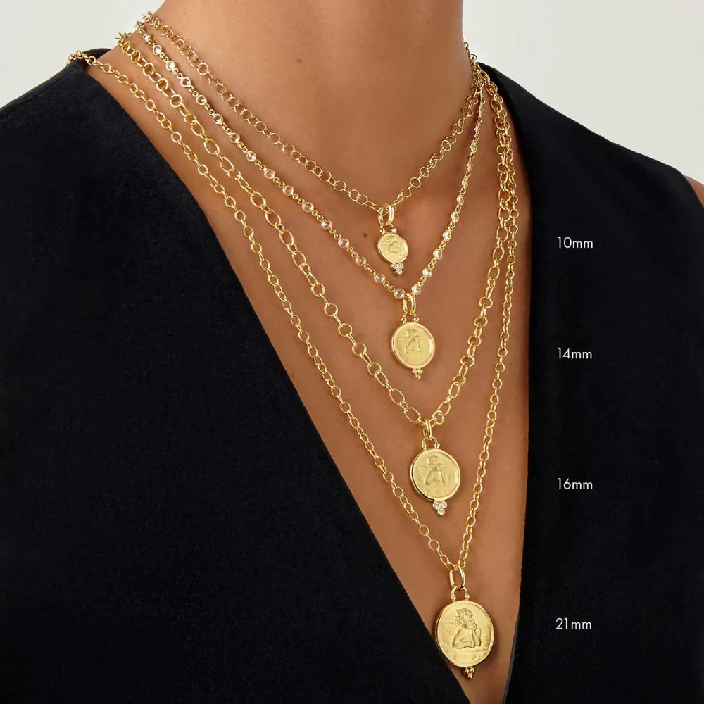 Temple St. Clair 18k Yellow Gold Extra Large Diamond Angel Charm - Image 2