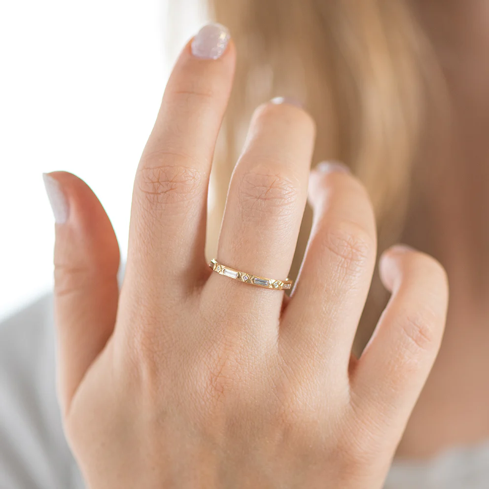 Art Deco Diamond Wedding Ring - Image 2