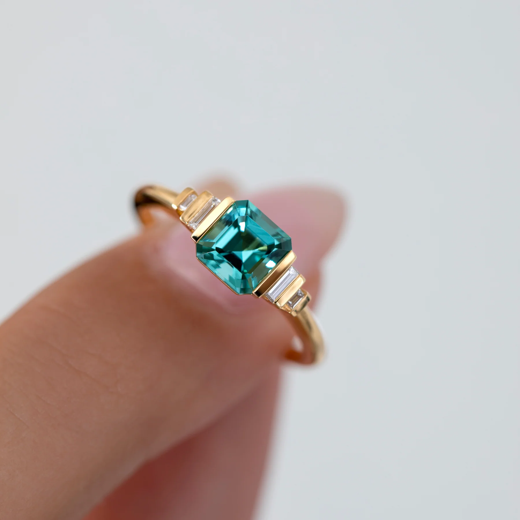 Atlantis Tourmaline Engagement Ring in Asscher Cut - Image 3