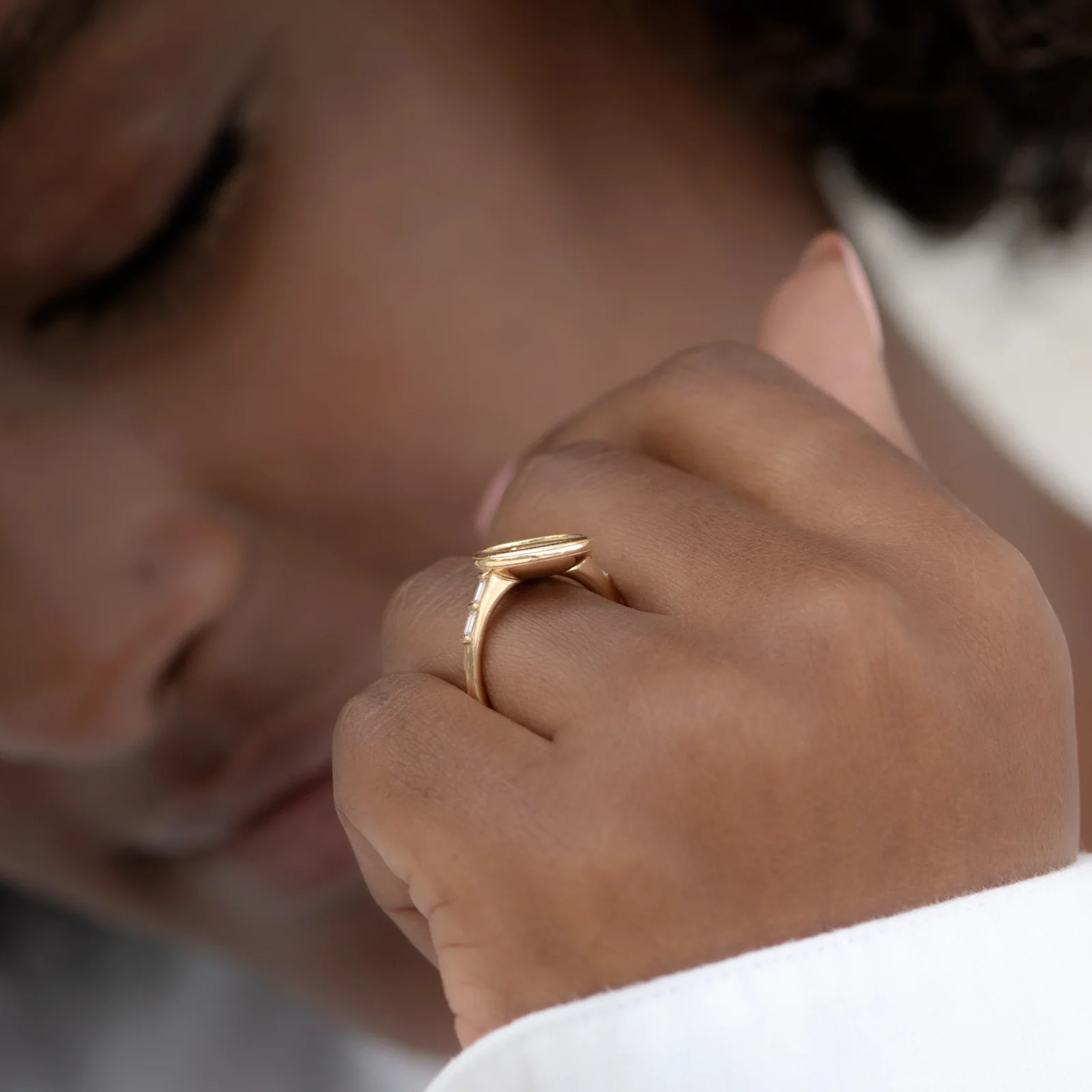 Cluster Engagement Ring with Marquise Diamond Petals - Image 5