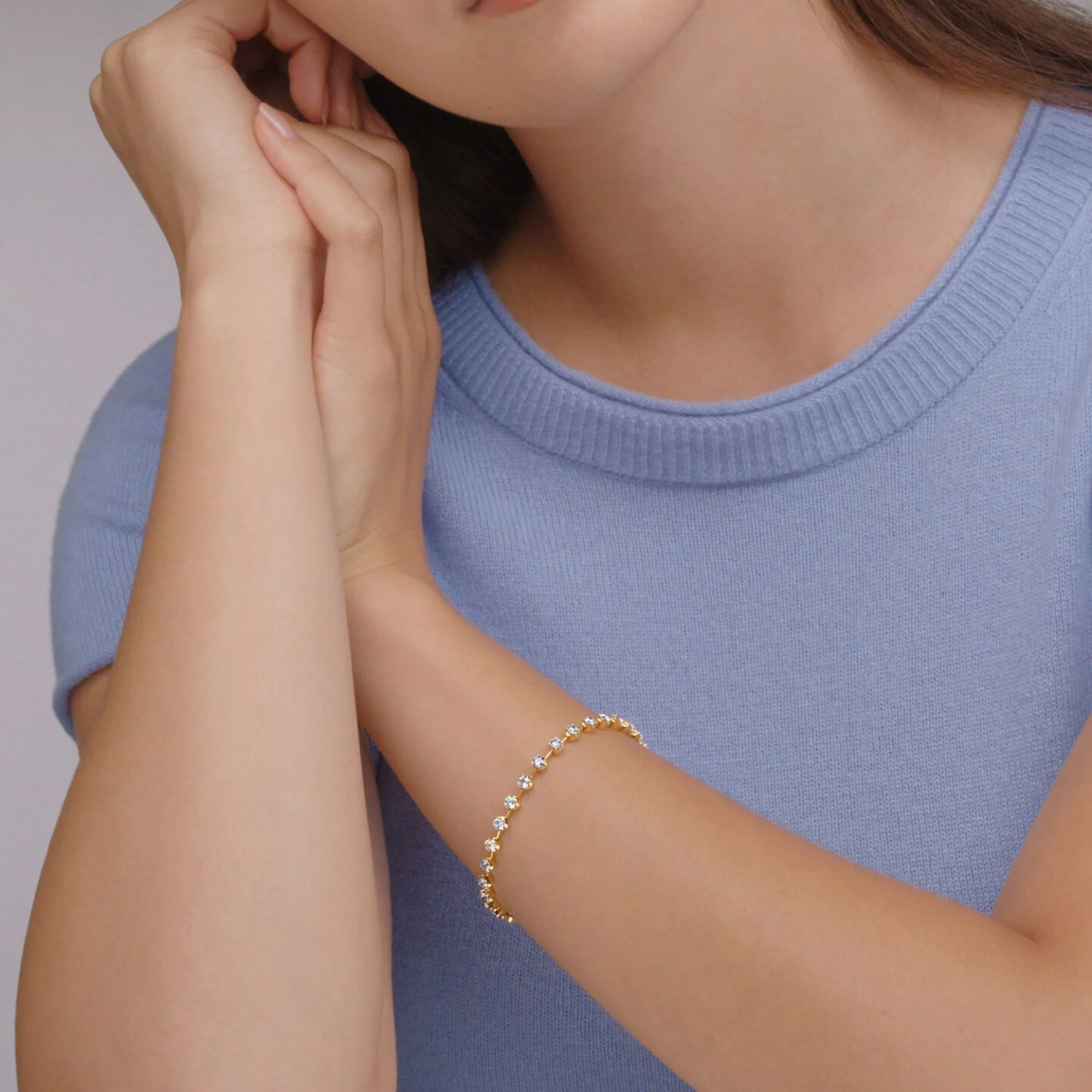 Starry Night Diamond Line Bracelet - Image 2