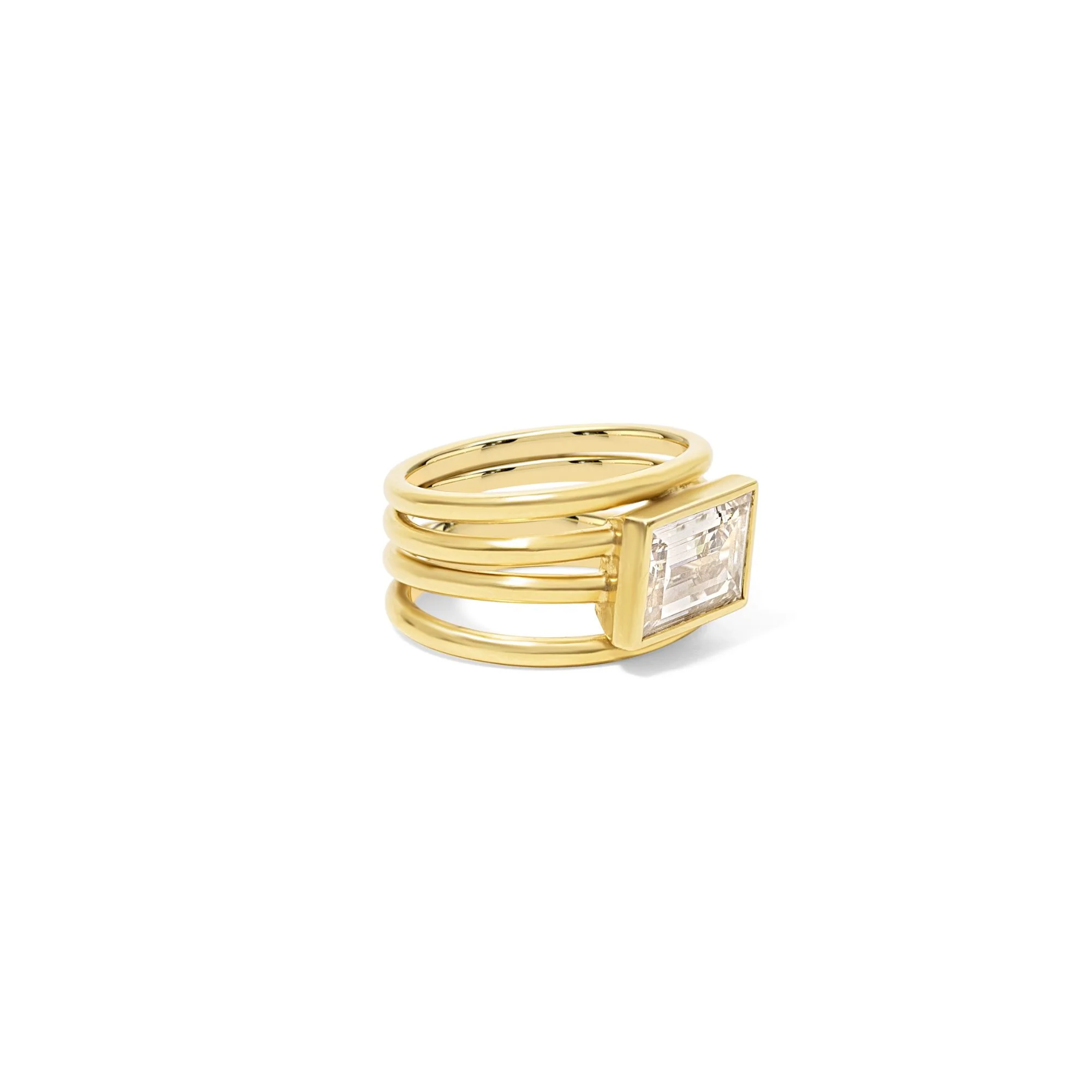 Baguette Diamond Spiral Ring - Image 3