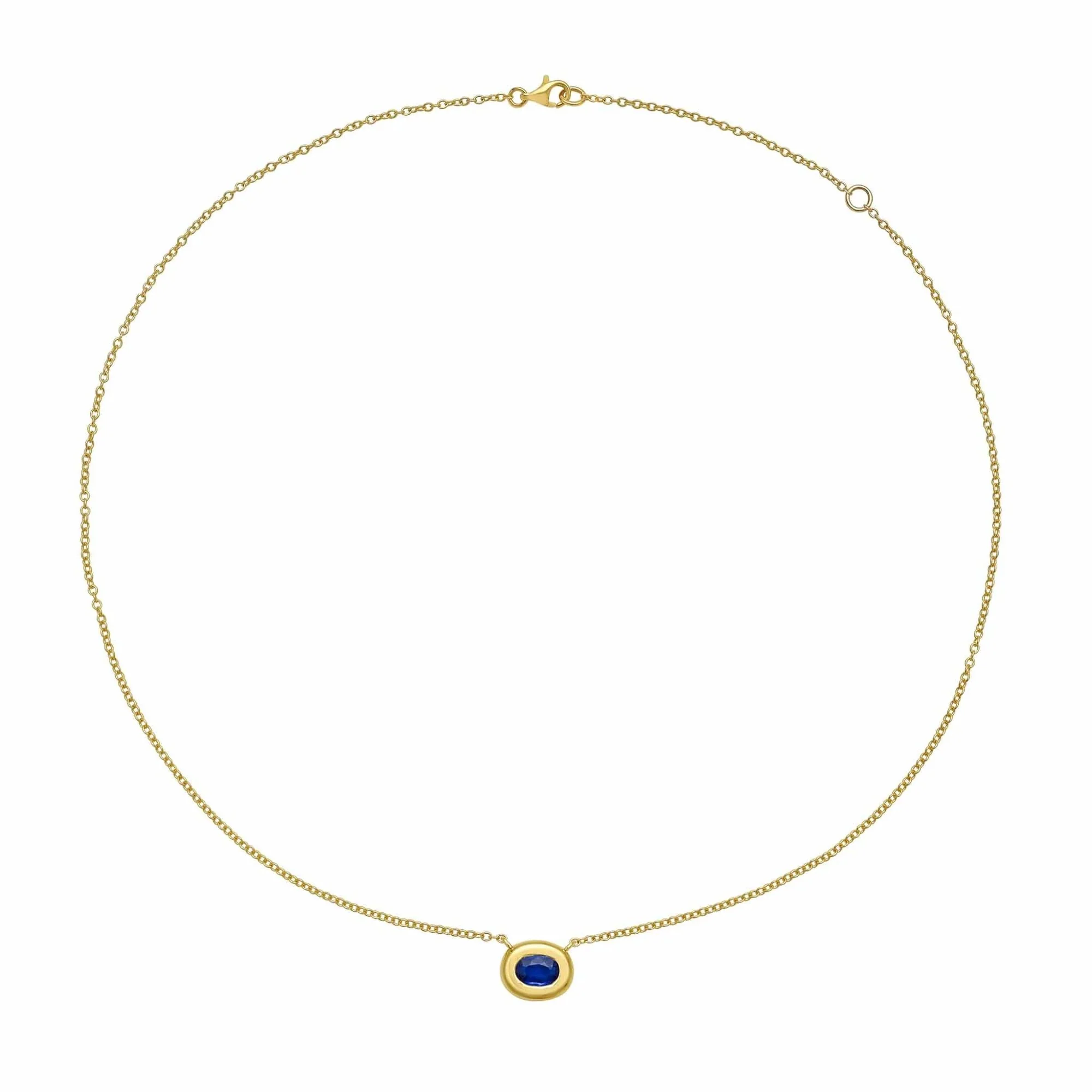 Bezel Set Midnight Blue Sapphire Necklace - Image 2