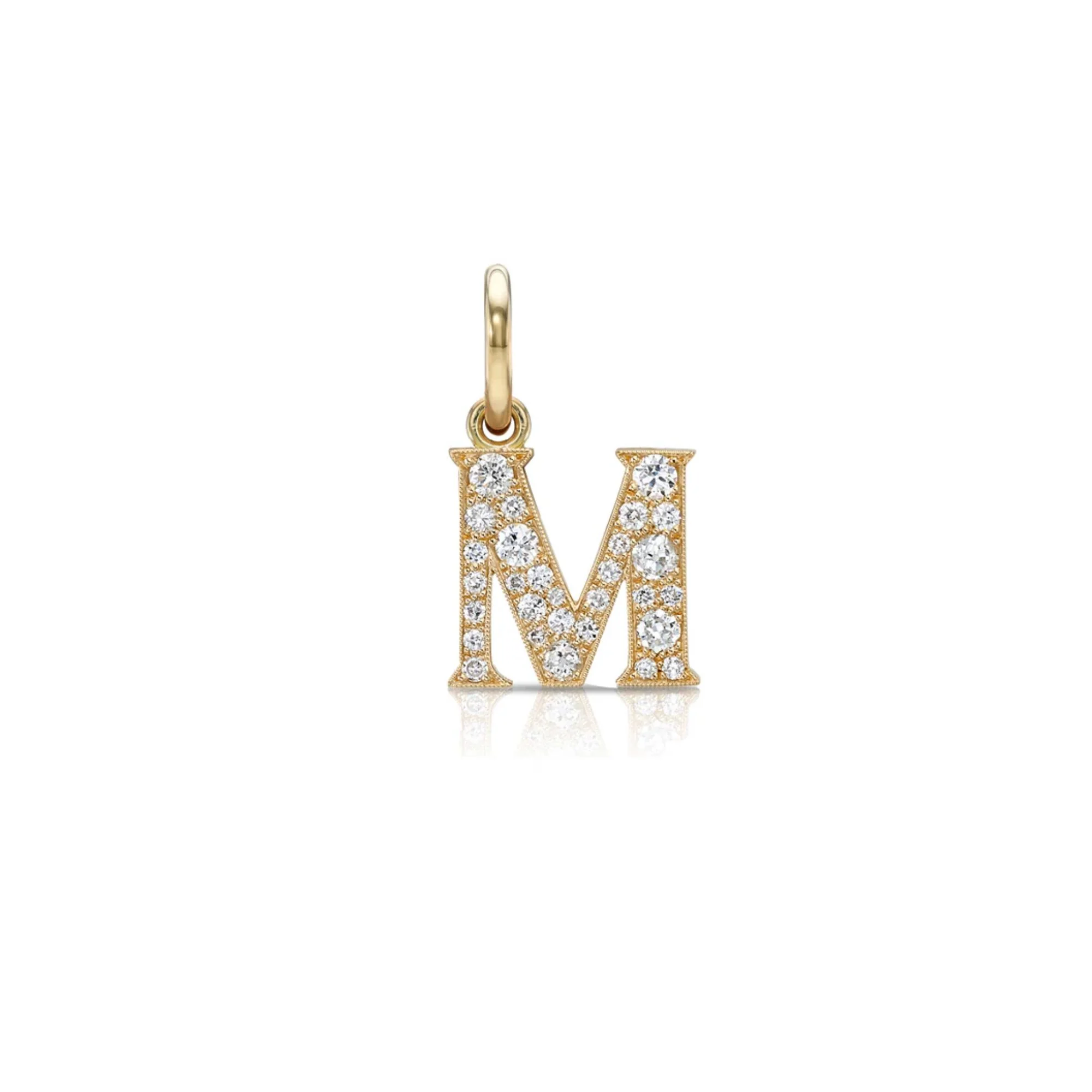 Small Diamond Cobblestone Letter Charm - Image 4