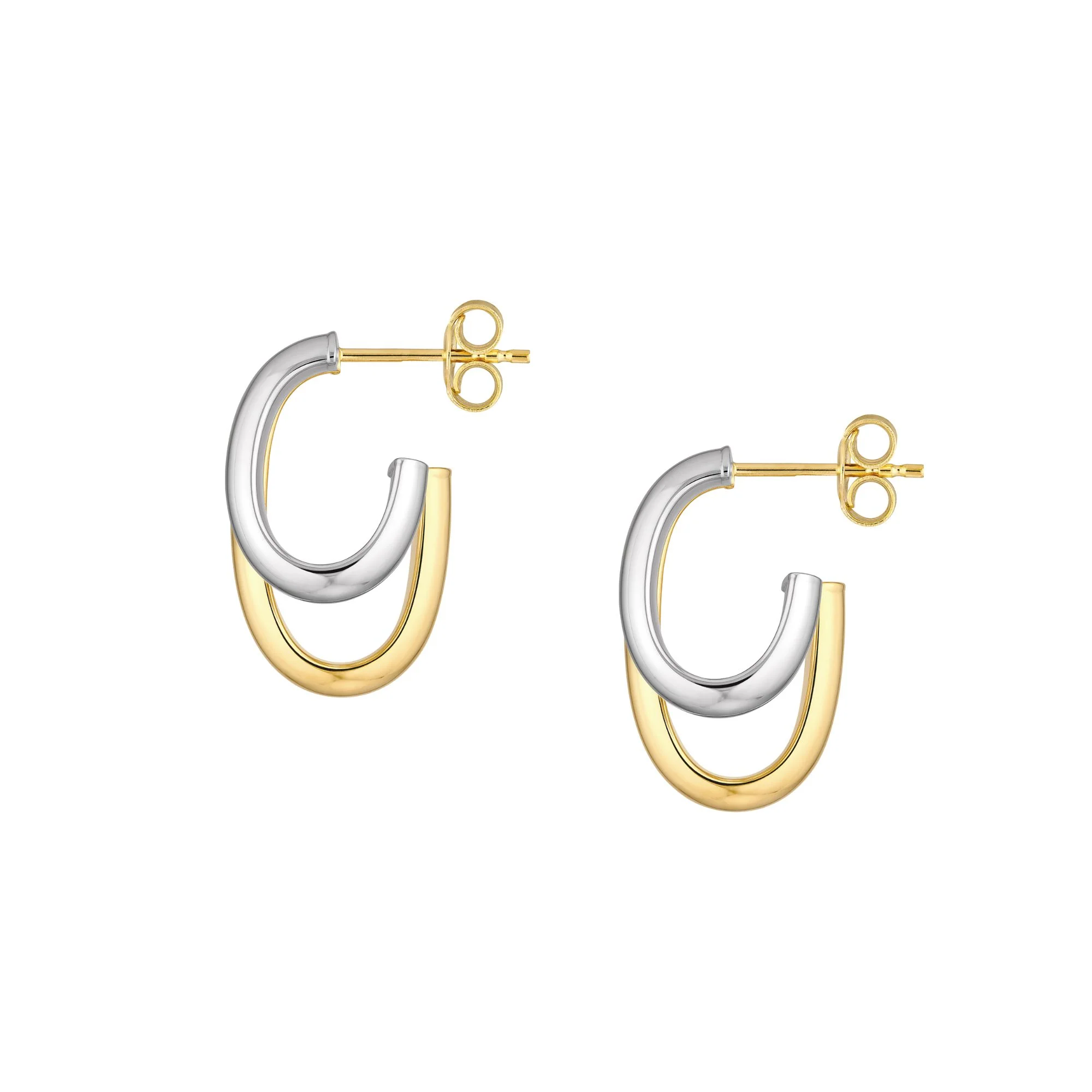Chunky Two-Tone Open Hoops - Image 3
