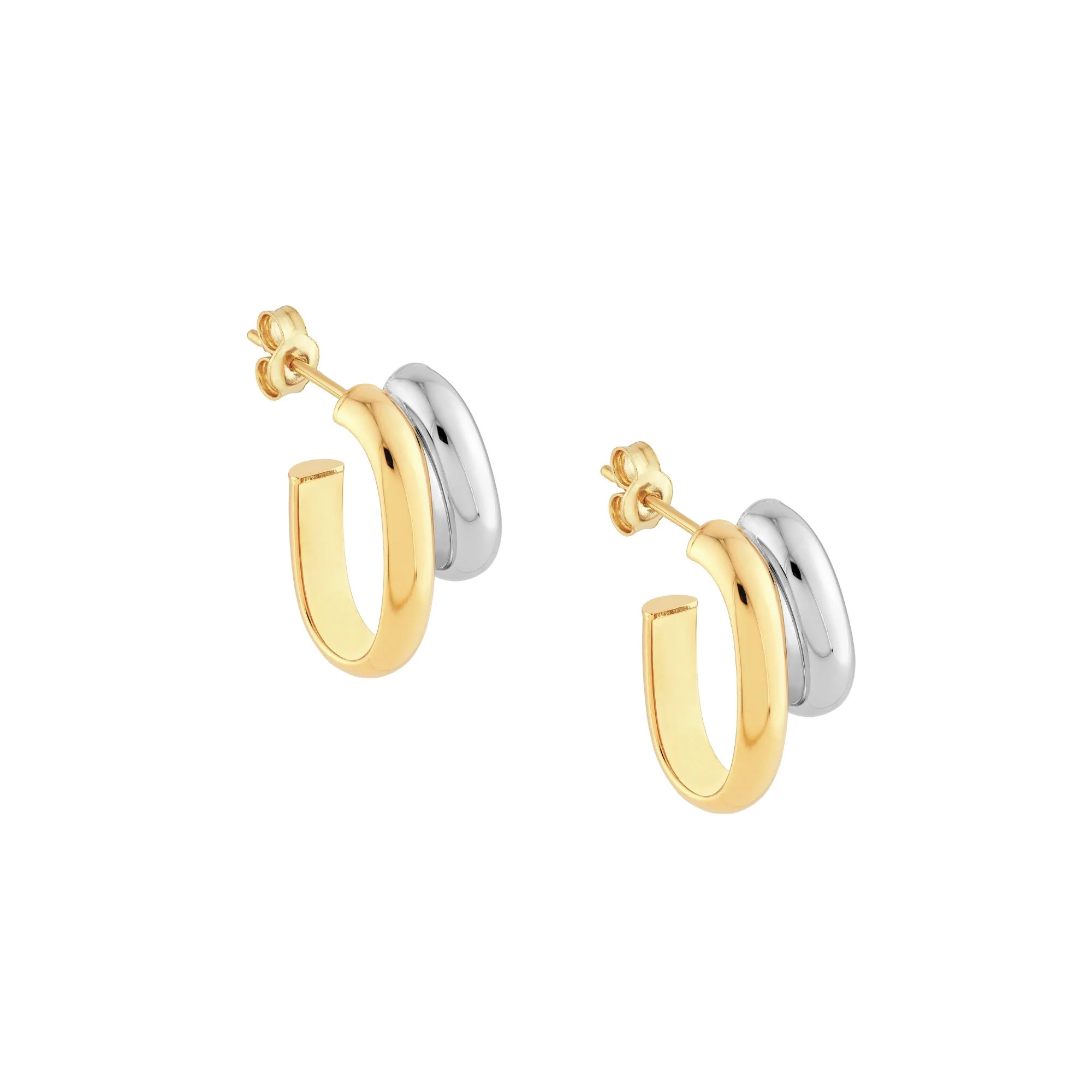 Chunky Two-Tone Open Hoops - Image 4