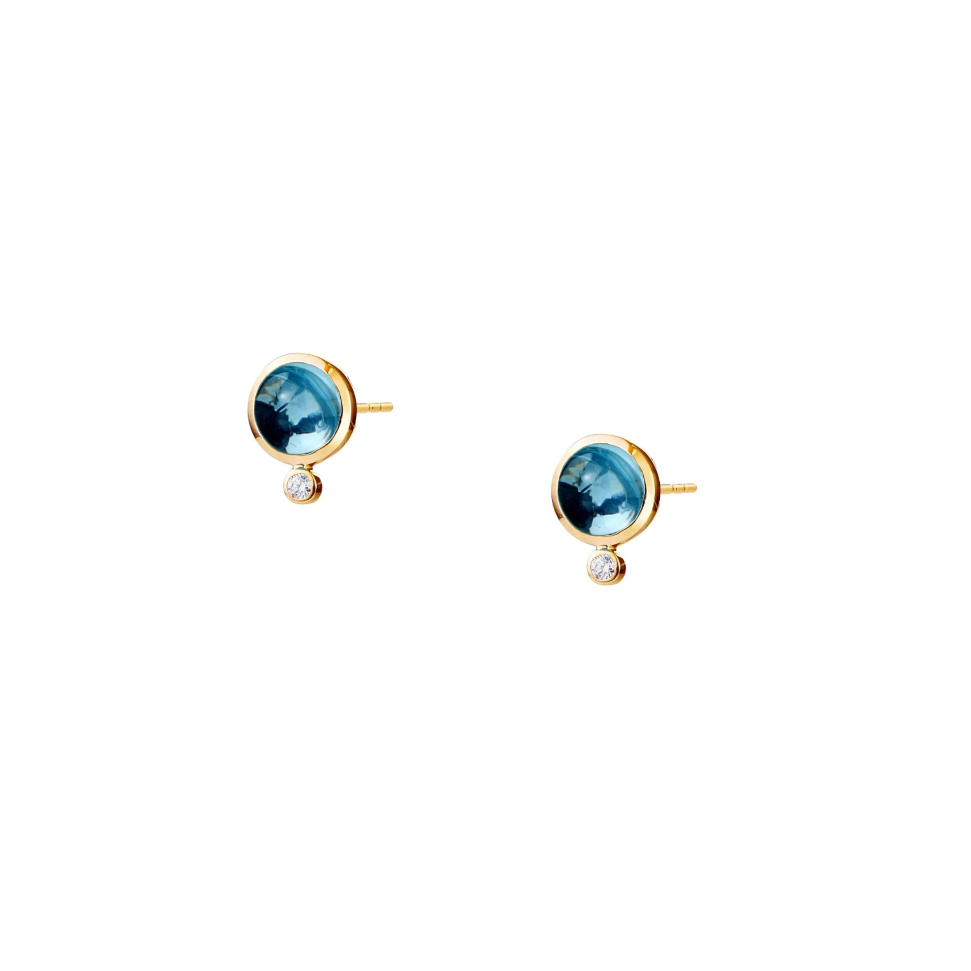 Cirra Blue Topaz  & Diamond Mini Studs - Image 2