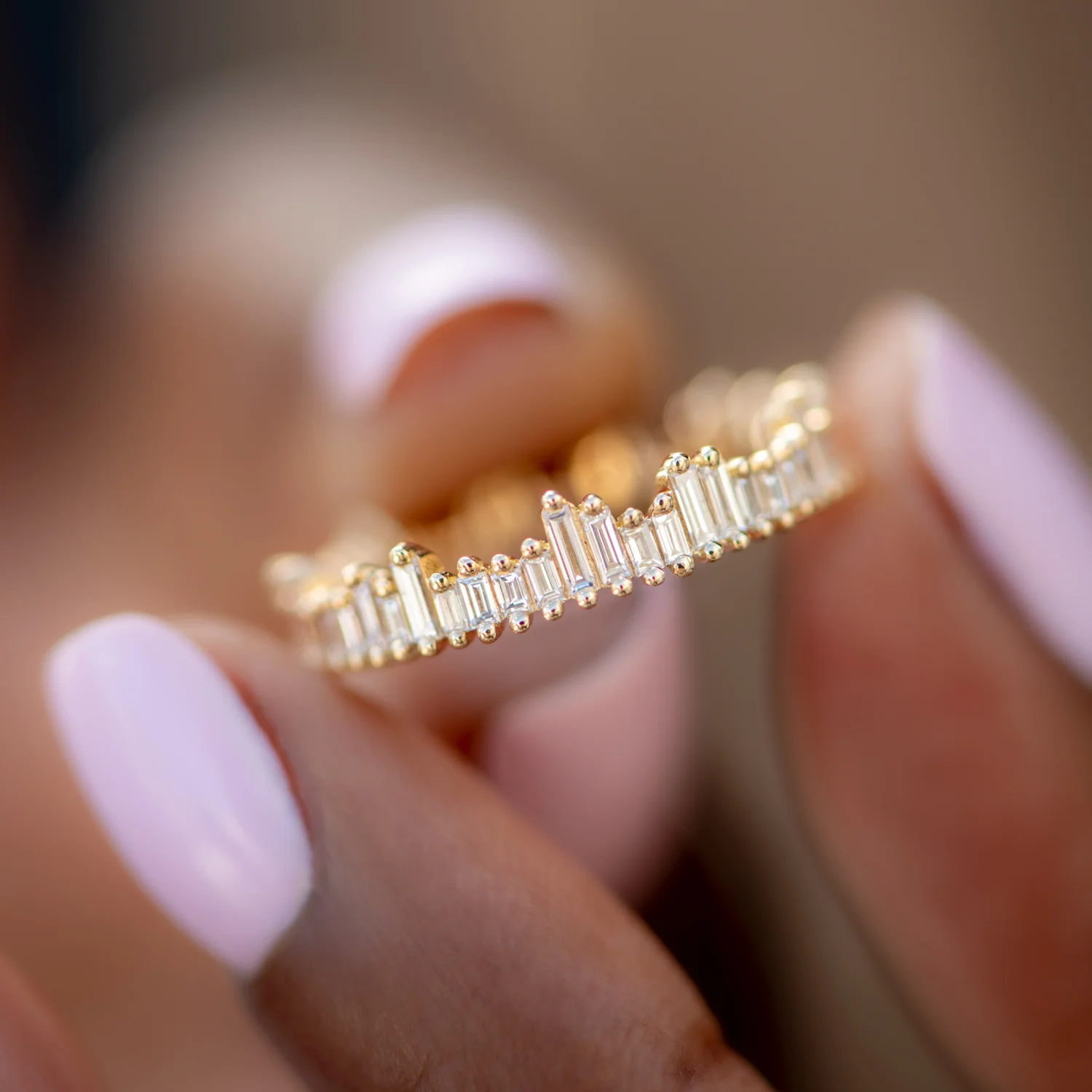 Cityscape Eternity Ring with Needle Baguette Diamonds - Image 3