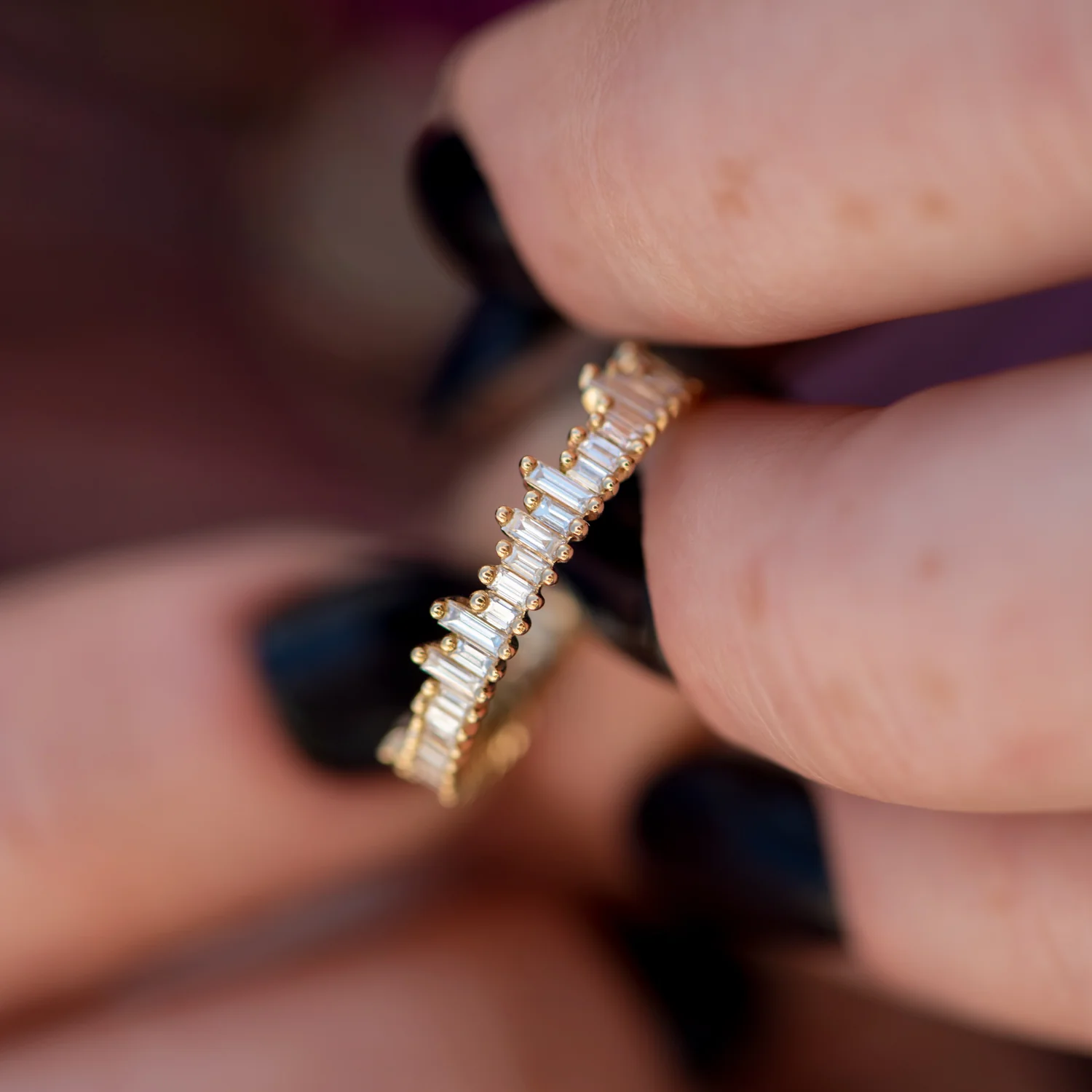 Cityscape Eternity Ring with Needle Baguette Diamonds - Image 4