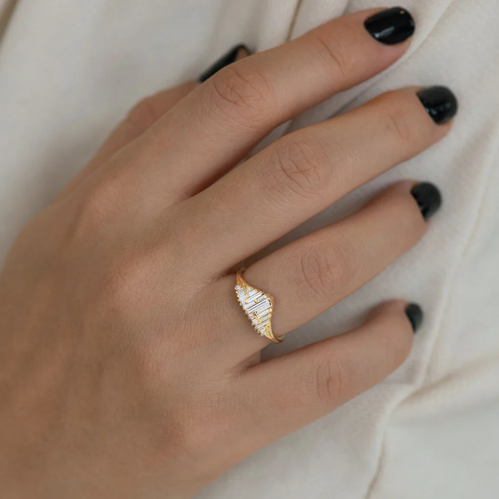 Diamond Art Deco Style Engagement Ring - Image 2