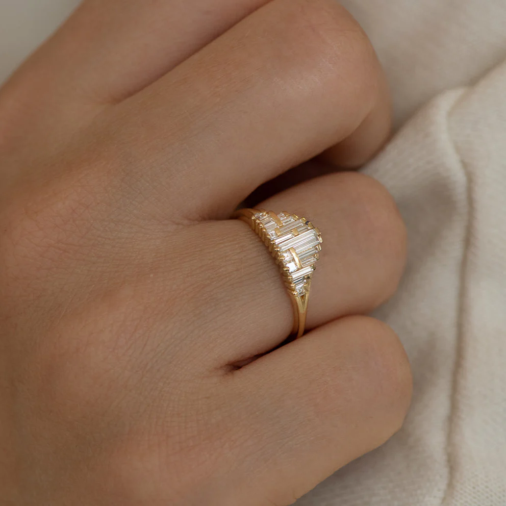 Diamond Art Deco Style Engagement Ring - Image 3