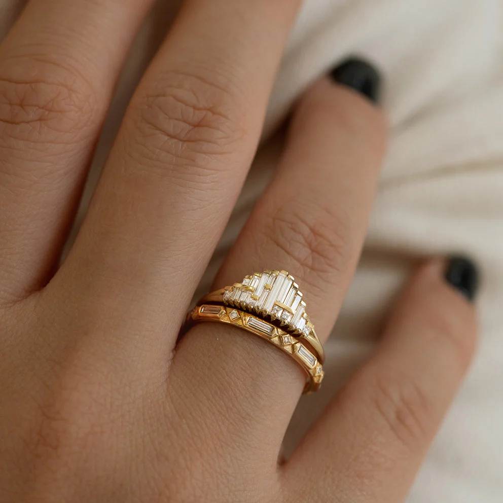 Diamond Art Deco Style Engagement Ring - Image 4