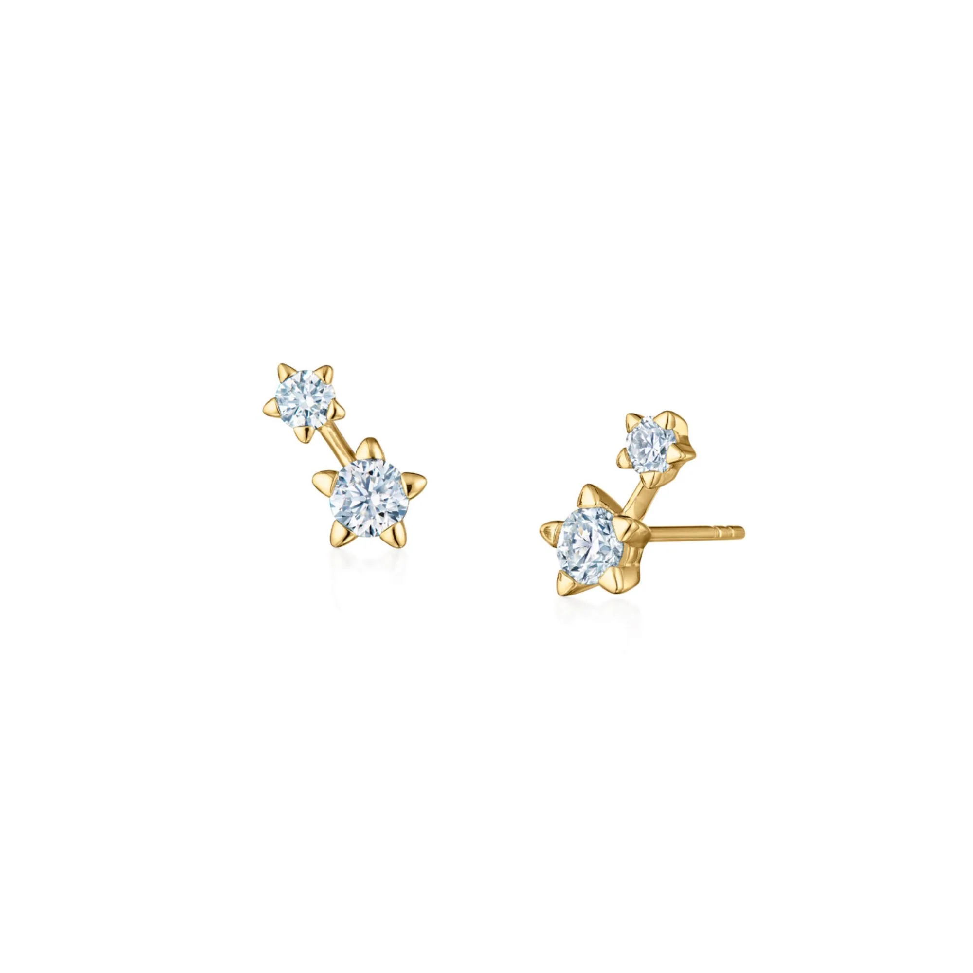 Diamond Star-Set Stud Earrings - Image 2