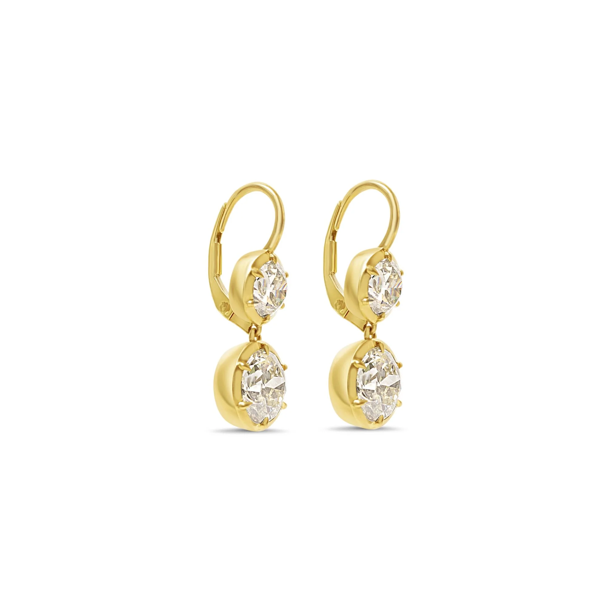 Double Diamond Drop Earrings - Image 3