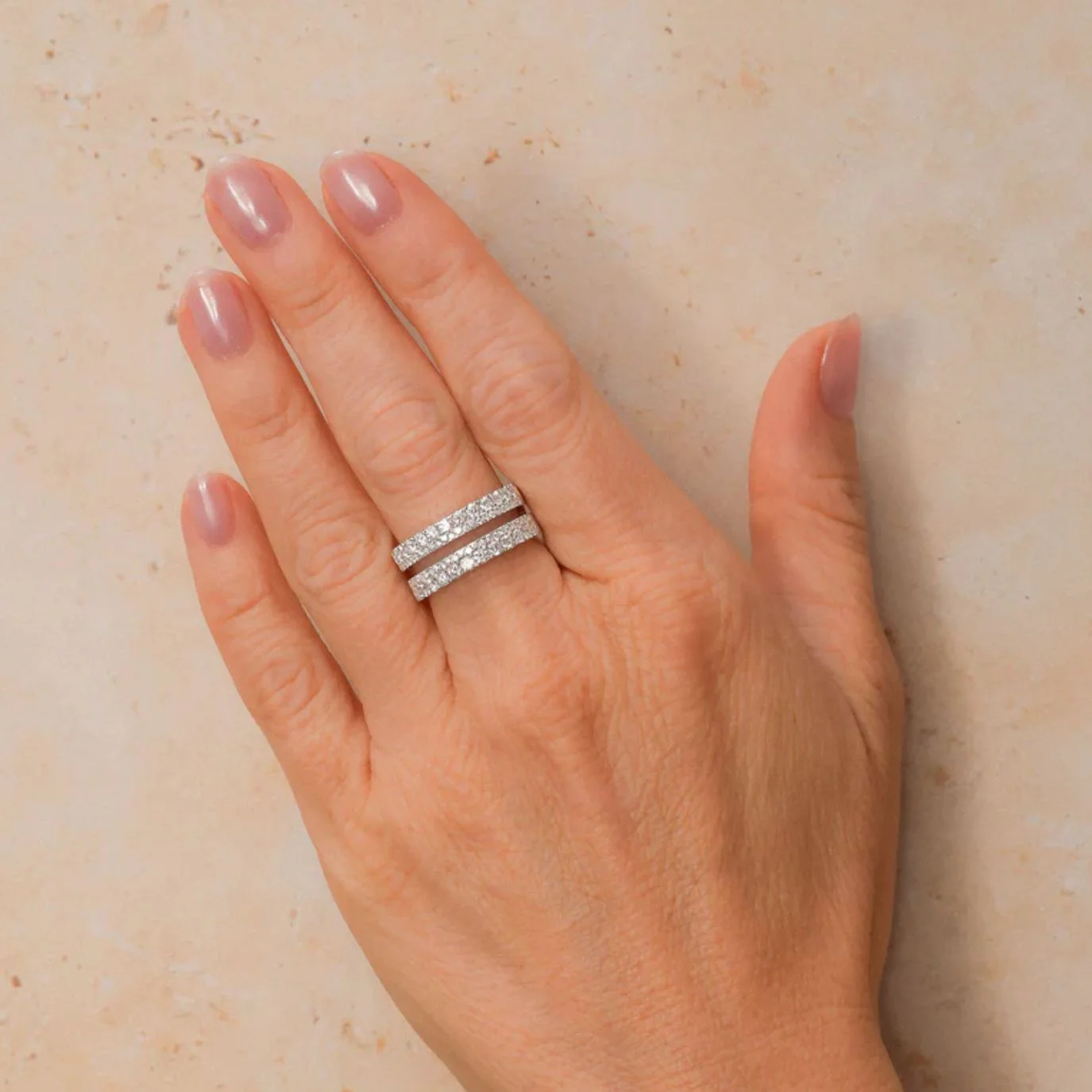 Double Row Pavé Diamond Ring - Image 3