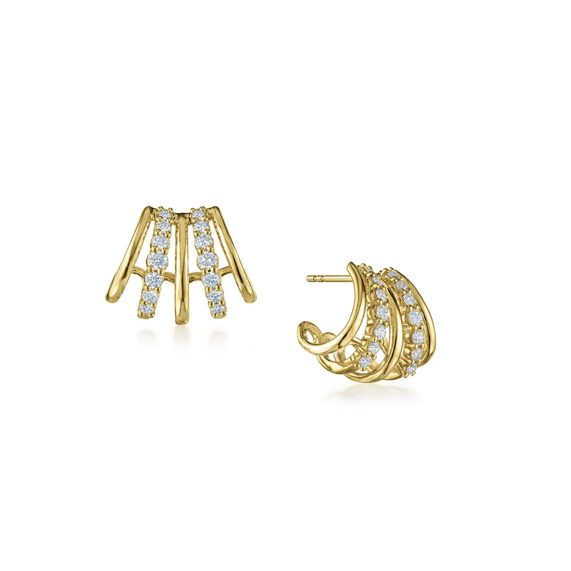 Lyric Alternating Diamond Cuff Earrings - Image 2
