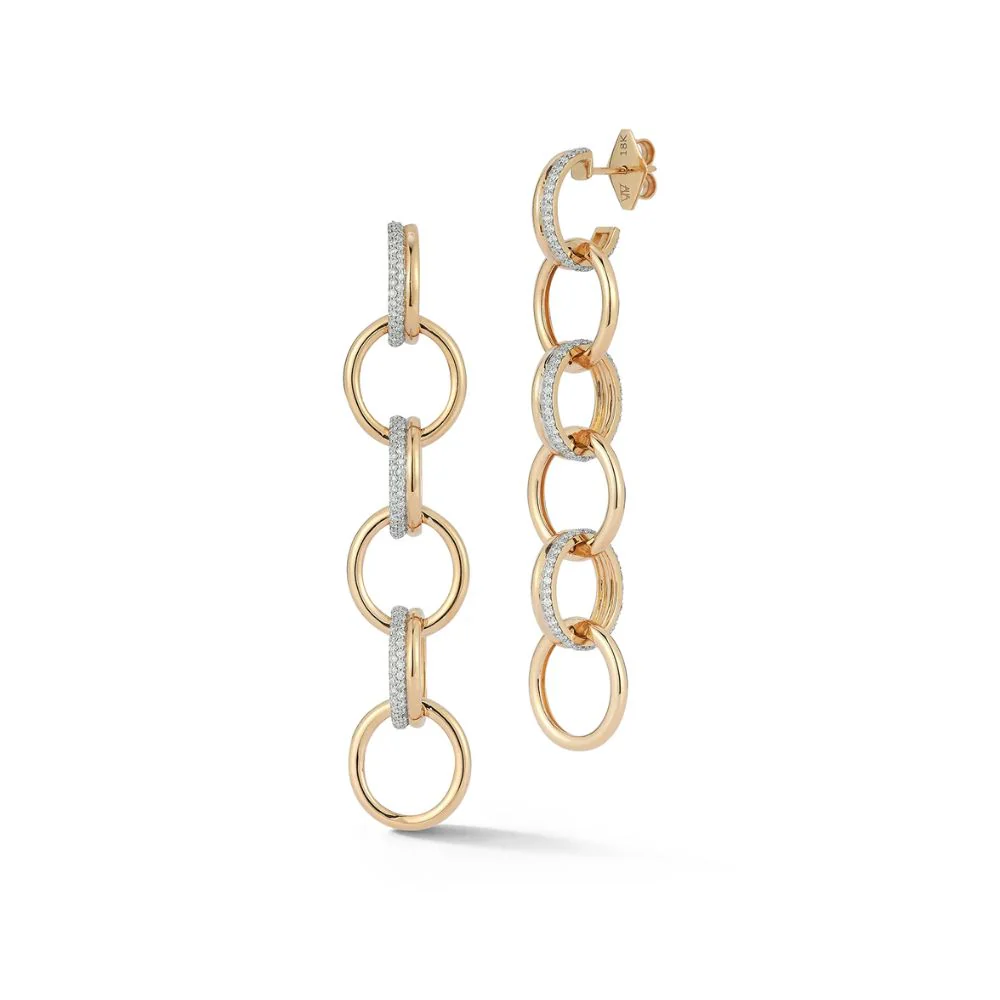Thoby Diamond Drop Link Earrings - Image 2