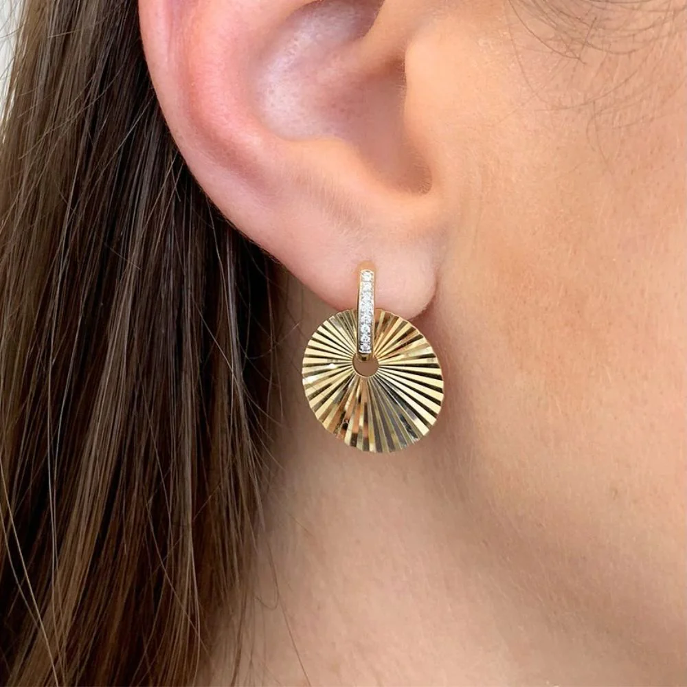 Diamond Aura Huggie Earrings - Image 2