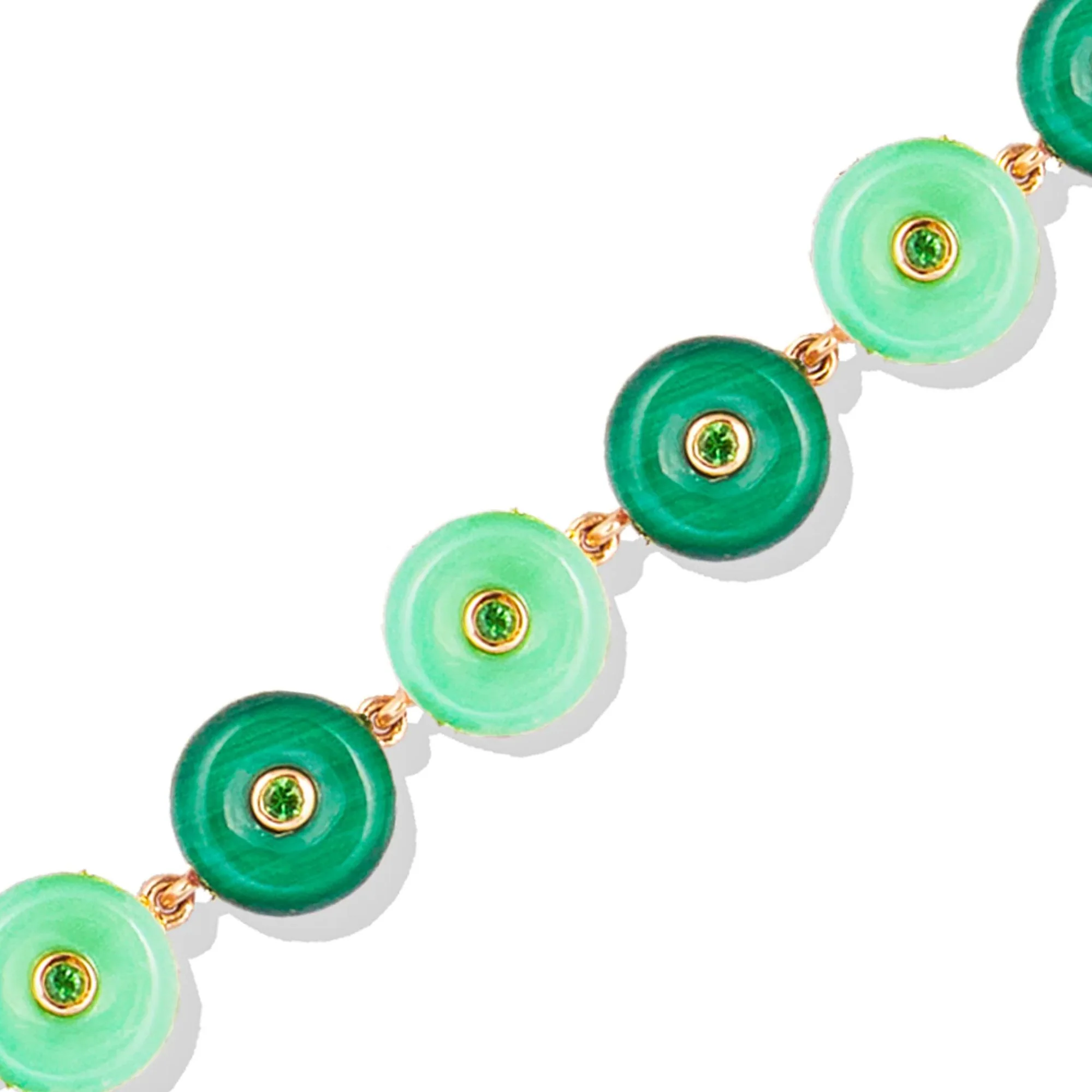 Evolve Chrysoprase, Malachite, & Tsavorite Inlay Bracelet - Image 3