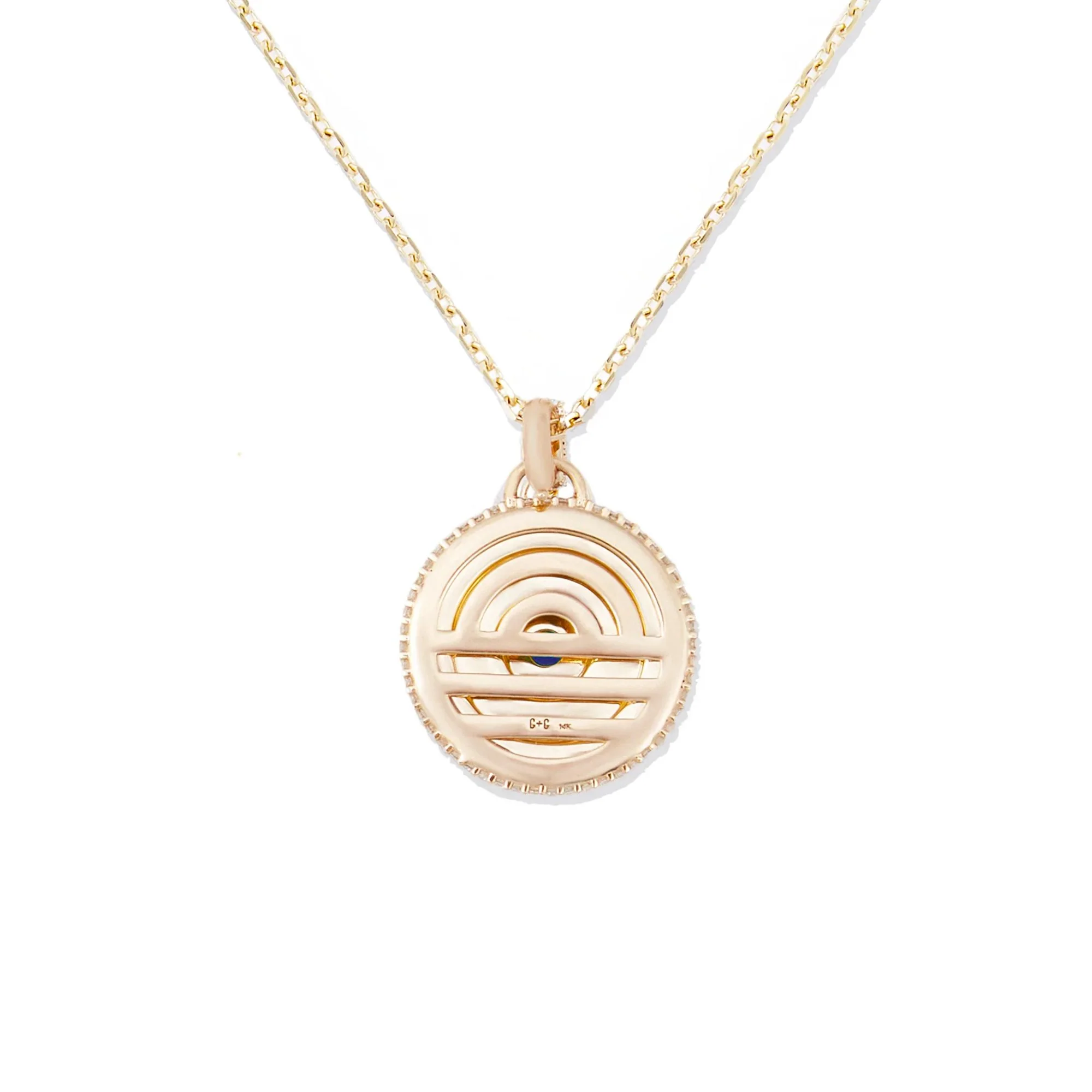 Evolve Stone Inlay Disk Pendant Necklace - Image 3