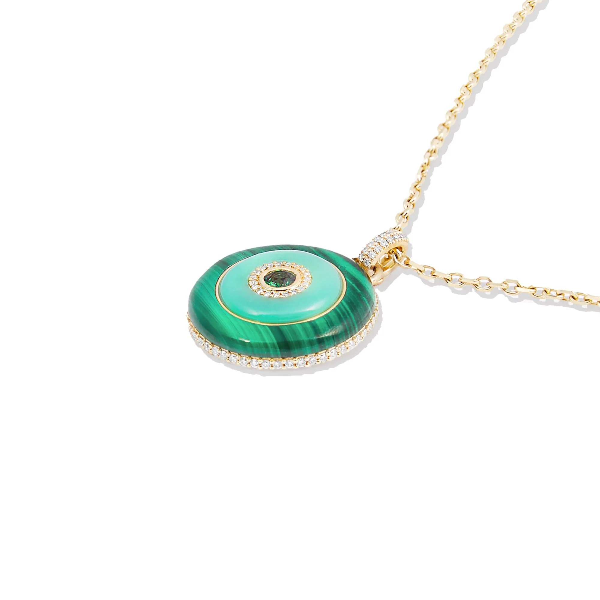 Evolve Stone Inlay Disk Pendant Necklace - Image 4