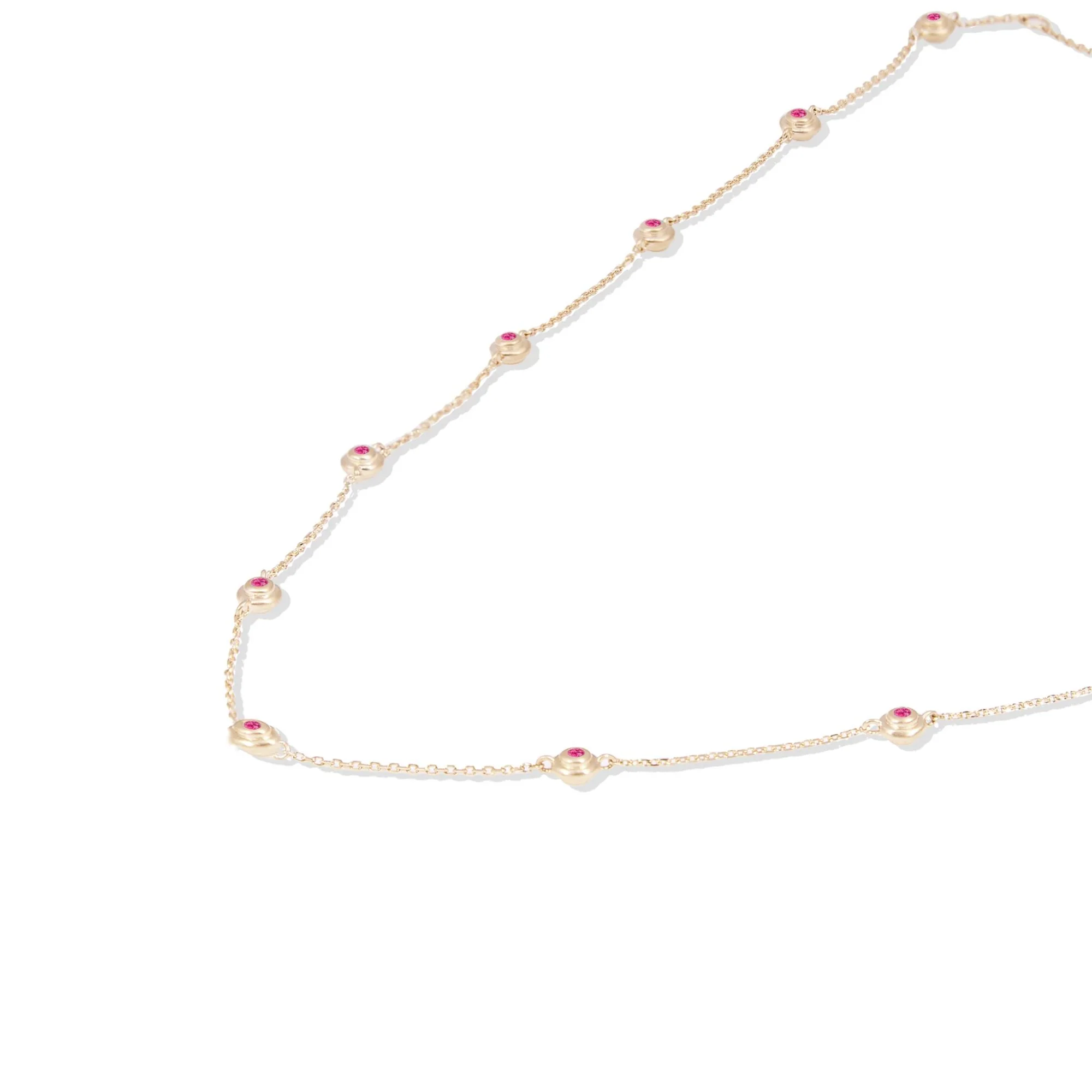 Evolve Pink Sapphire Station Necklace - Image 4