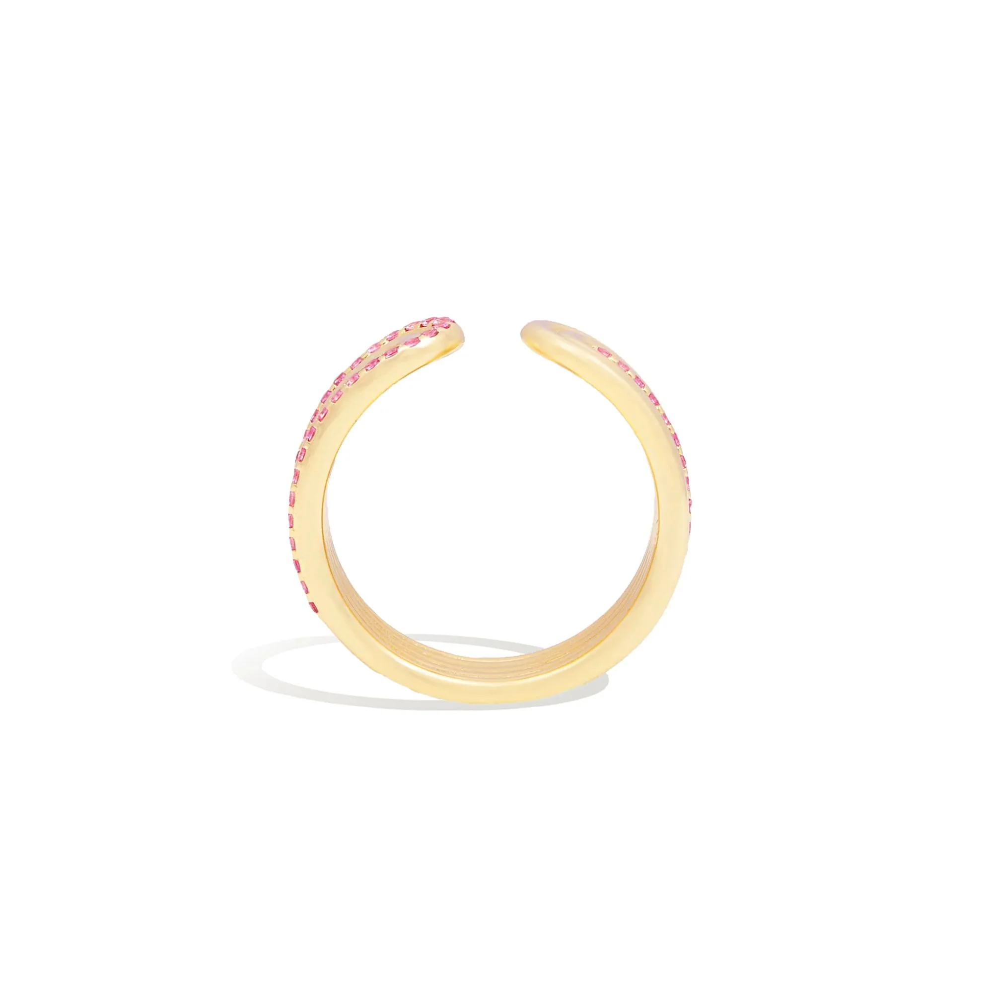 Found Ribbed Pink Sapphire Open Ring - Image 3