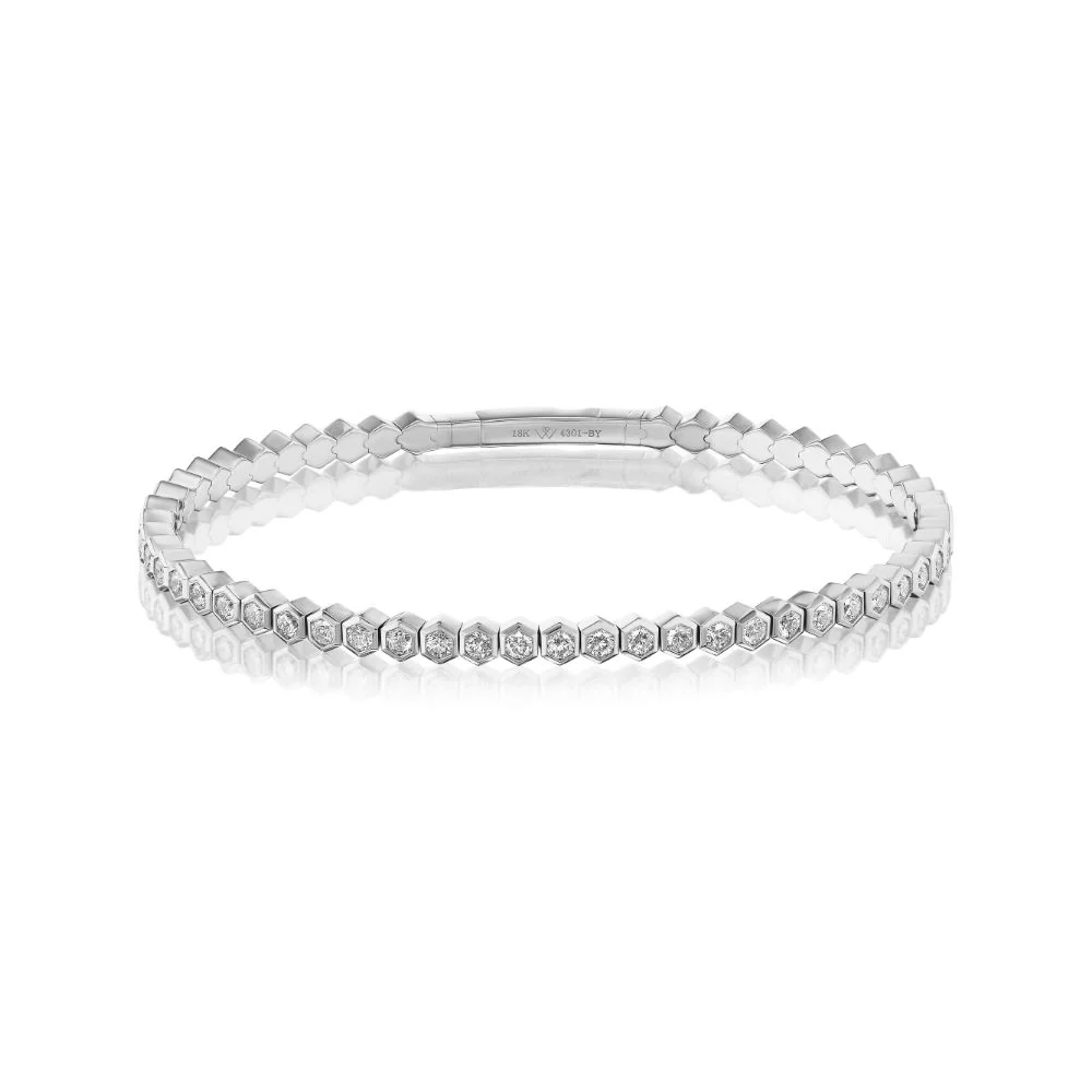 Hexagon Diamond Flex Bangle - Image 2