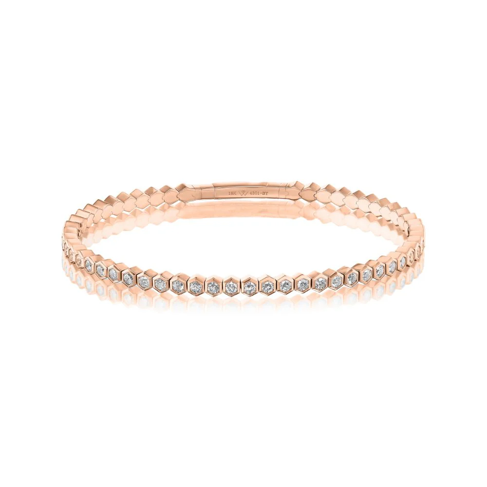 Hexagon Diamond Flex Bangle - Image 3