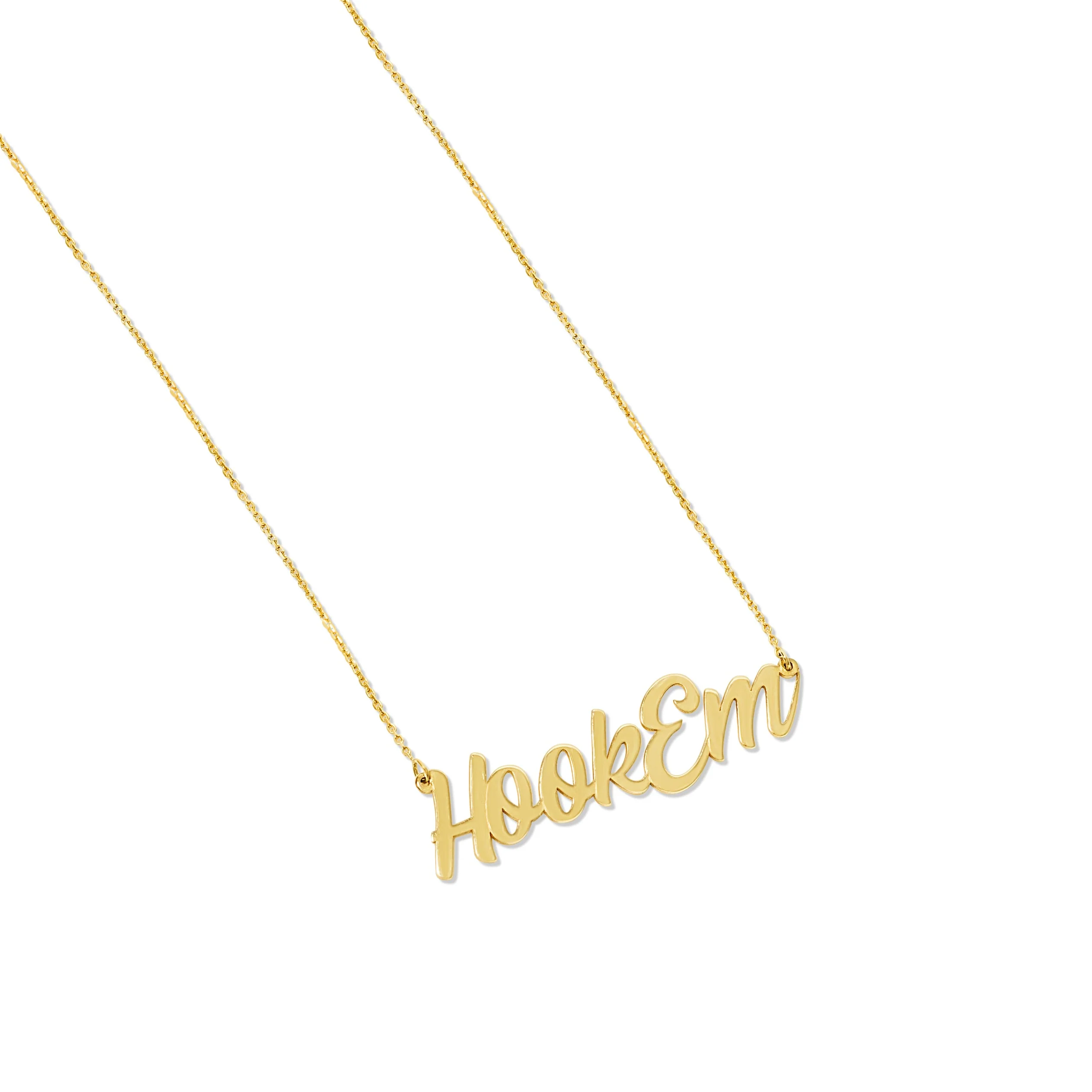 "Hook 'Em" Script Necklace - Image 2