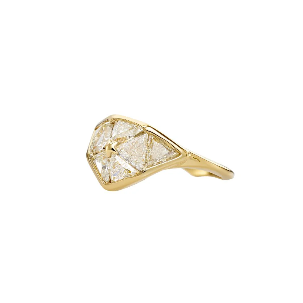 Interstellar Triangle Cut Diamond Dome Engagement Ring - Image 3