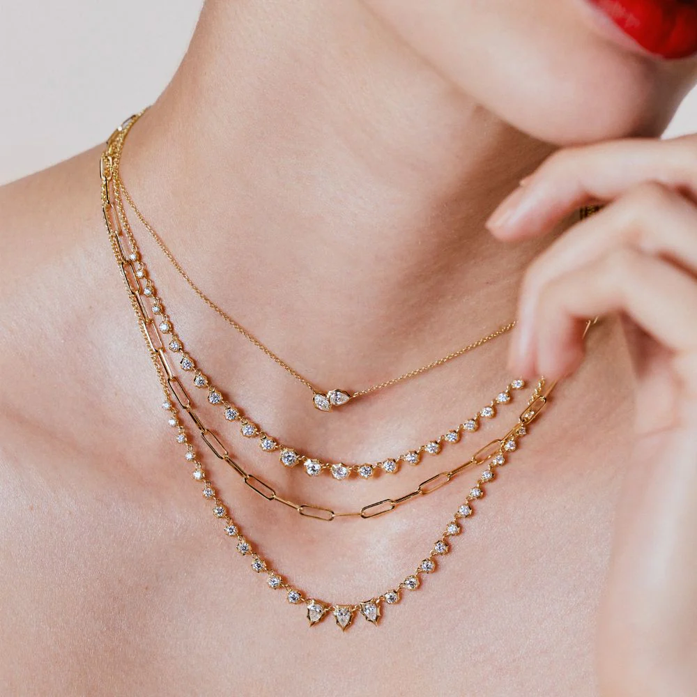 Poppy Two-Stone Diamond Pendant Necklace - Image 2