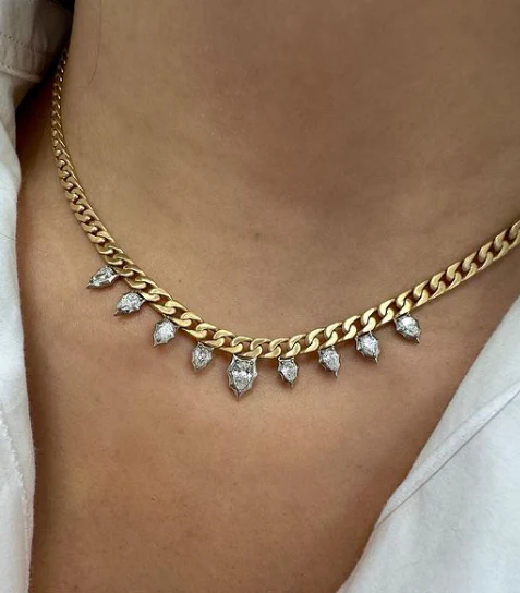 Hanging Envoy Diamond Curb Chain Necklace - Image 2