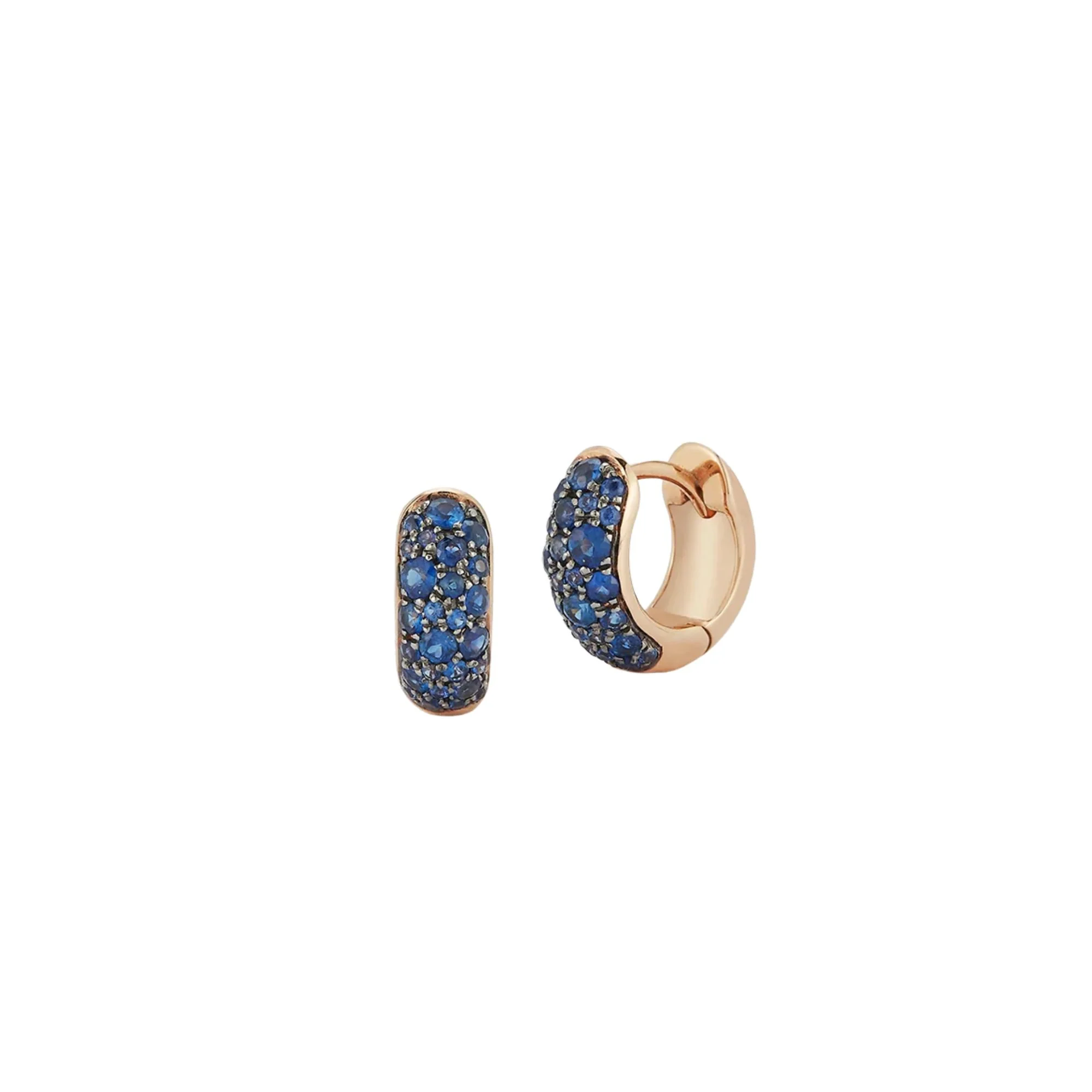 Julian Blue Sapphire Huggie Earrings - Image 2