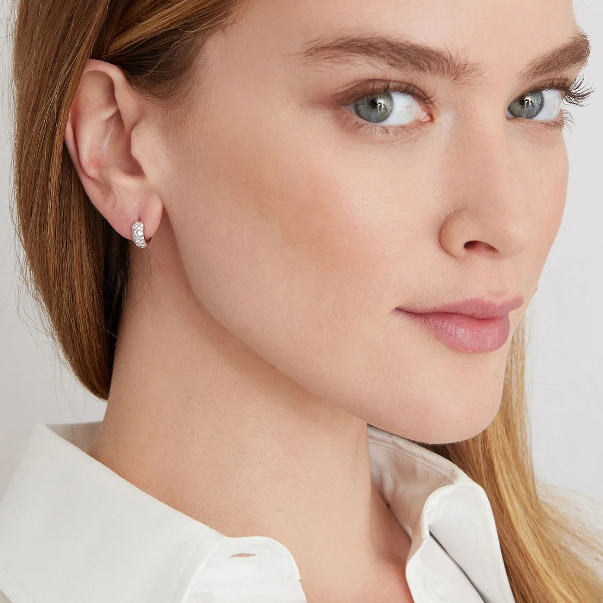 Julian Diamond Huggie Earrings - Image 2