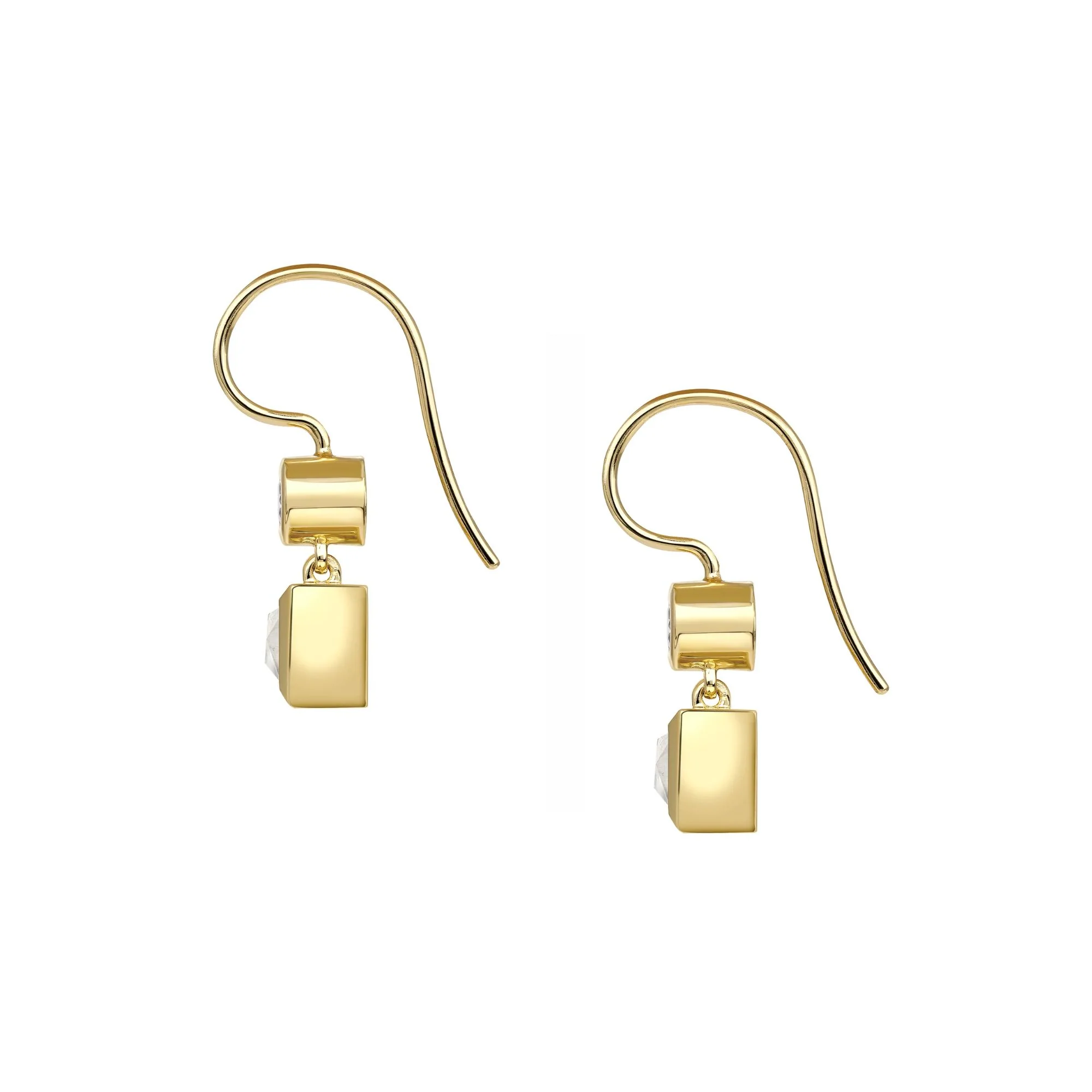 Karina Double Diamond Drop Earrings - Image 2