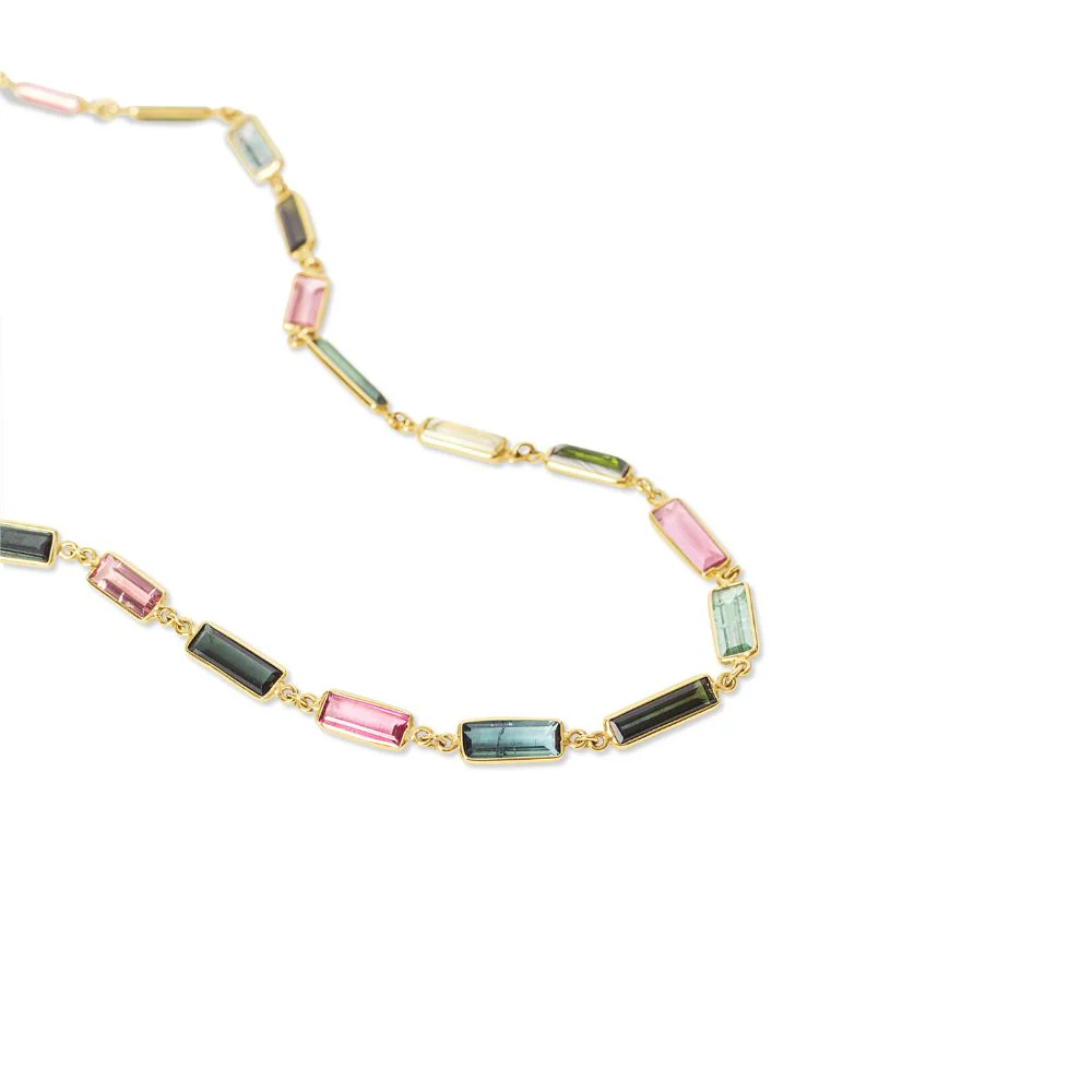 Korman Collection Multicolor Tourmaline Baguette Necklace - Image 3