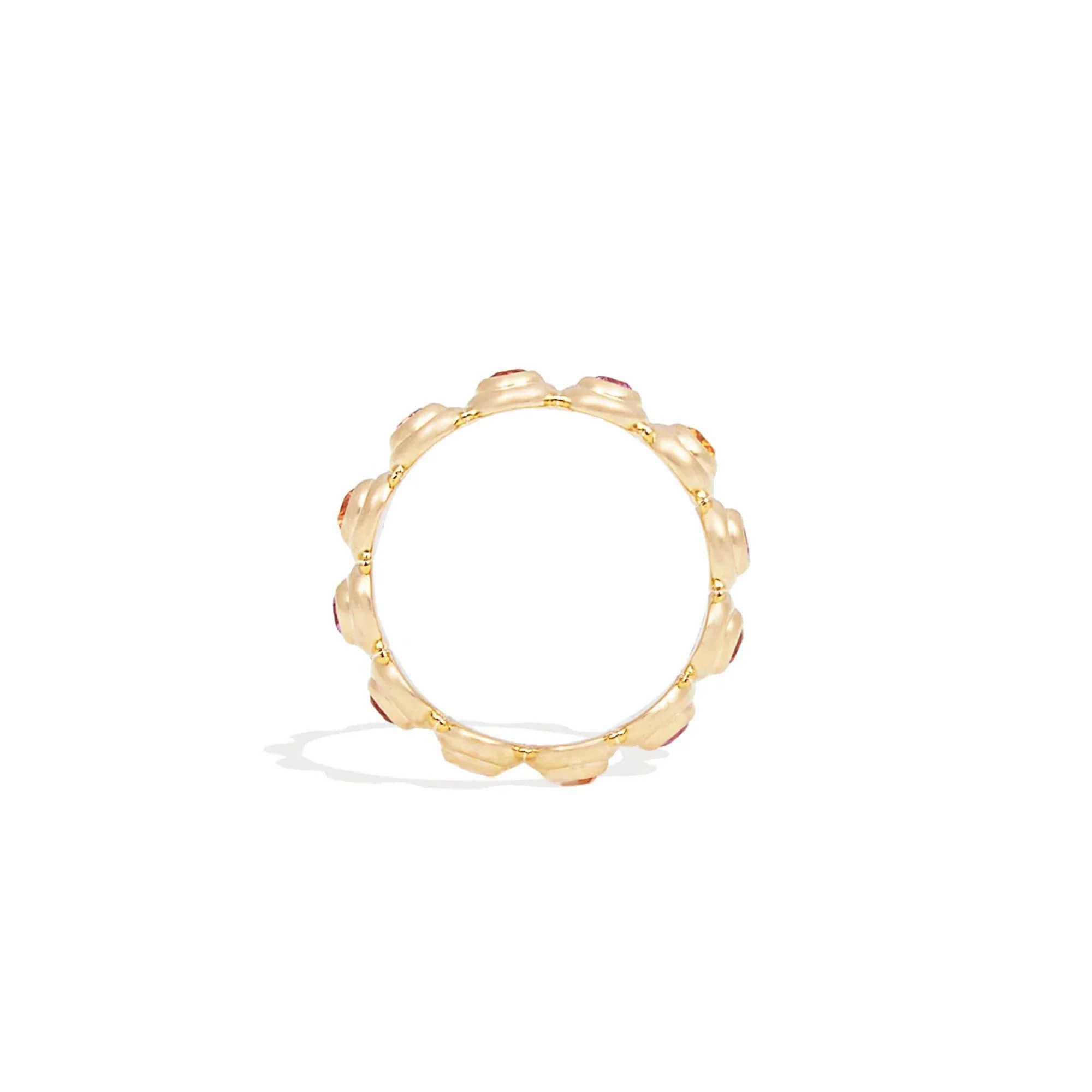 Large Evolve Pink & Orange Sapphire Stacking Ring - Image 3