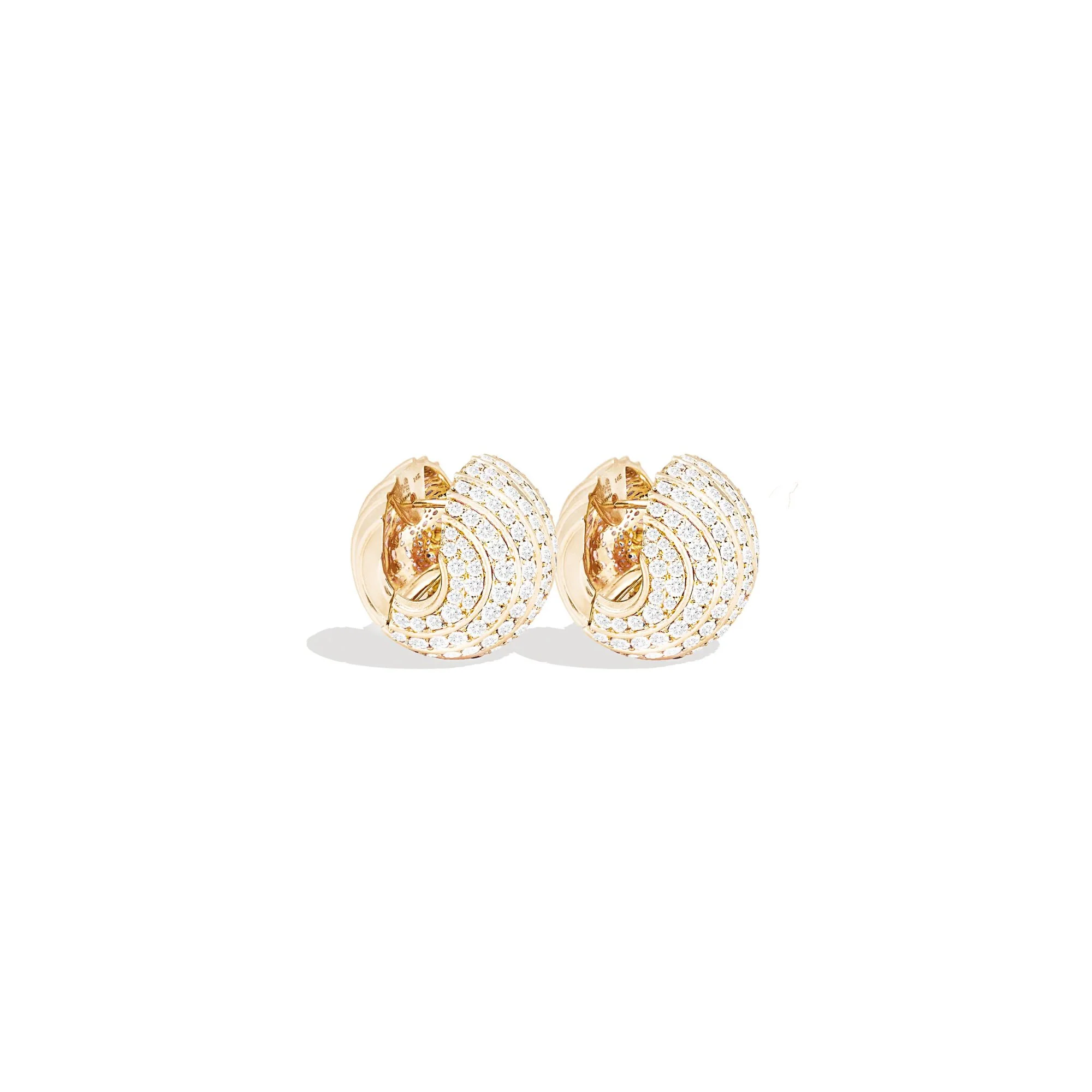 Large Revel Diamond Bead Earrings - Image 4